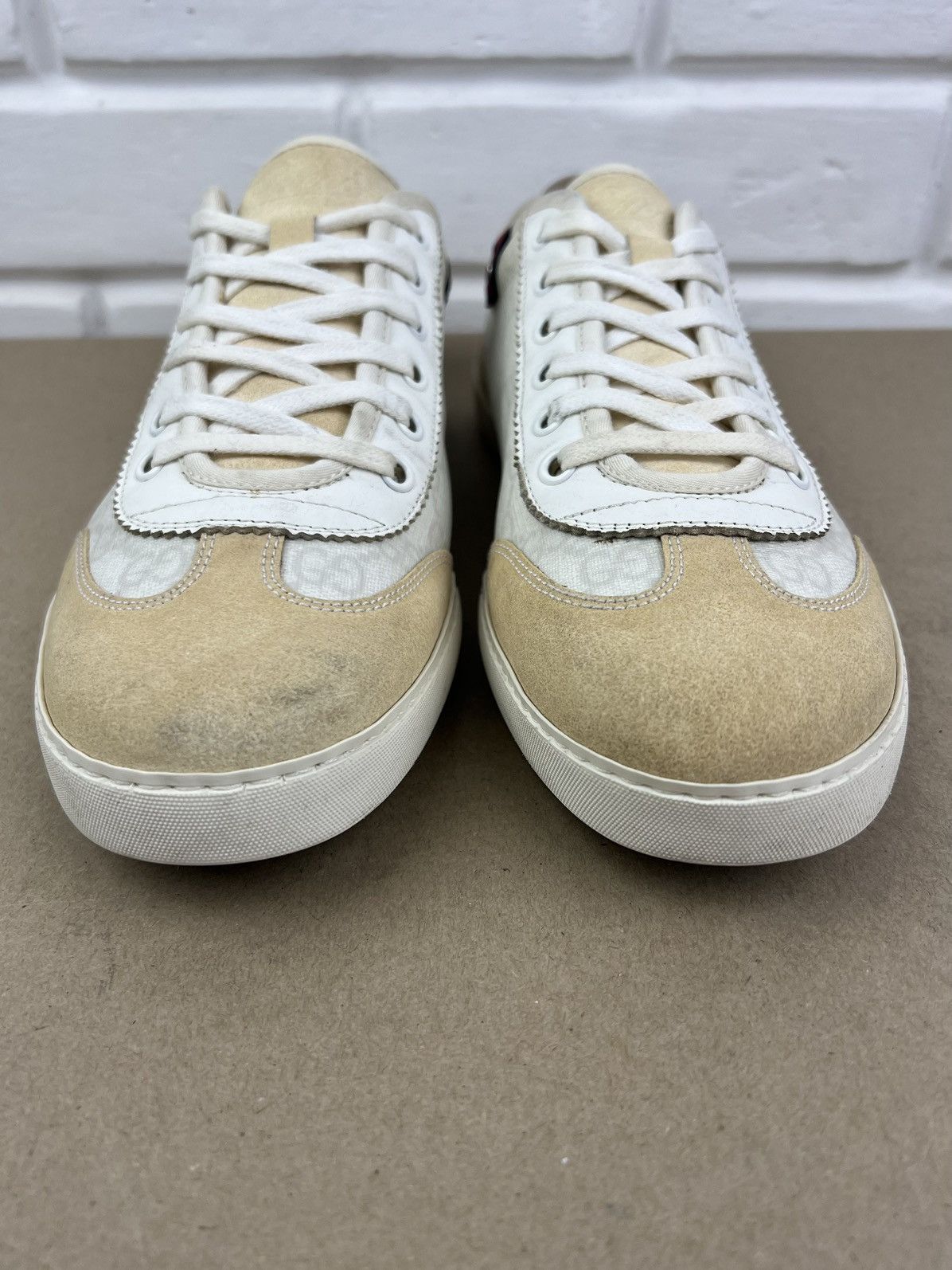 Gucci GUCCI Sneakers Suede Shoes GG Monogram Supreme Canvas White Size US 7.5 / EU 40-41 - 6 Thumbnail