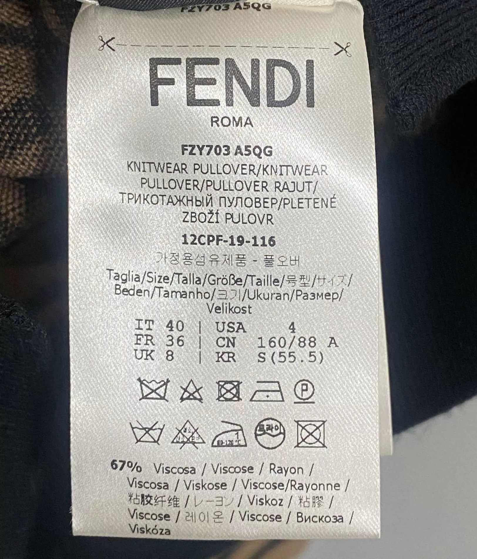 Fendi FENDI FF Monogram AOP Knit Top Size 40 Size S / US 4 / IT 40 - 5 Thumbnail