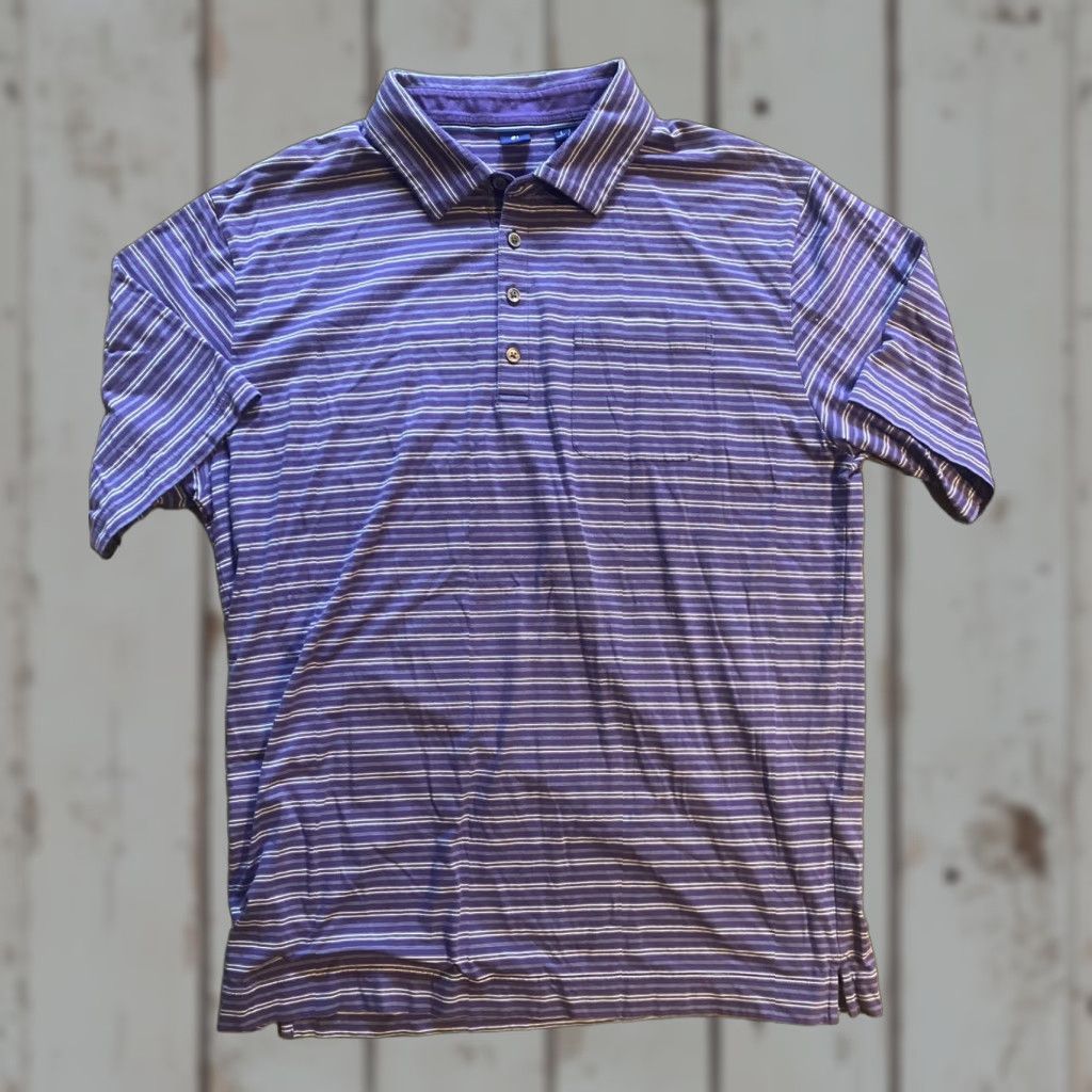 Footjoy FootJoy 1857 Polo Shirt Men L Purple Striped Supima Cotton Spandex Golf Polo Shirt L Size US L / EU 52-54 / 3 - 1 Thumbnail