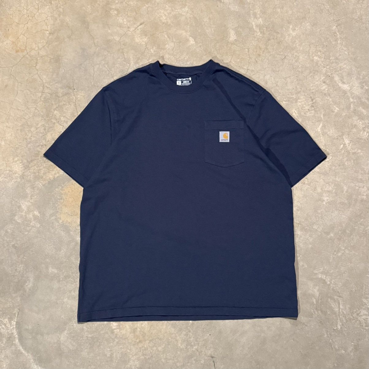 Carhartt Carhartt Pocket Logo Patch Faded Blue Tee ERD Grunge Size US XL / EU 56 / 4 - 1 Thumbnail