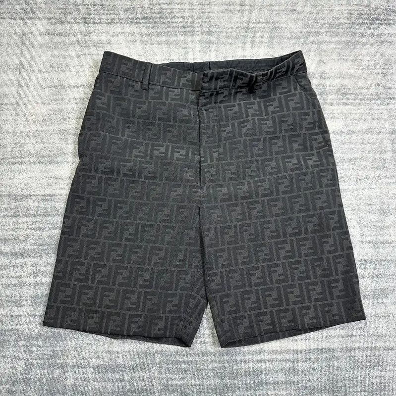 Fendi Fendi Black Cotton Blend Men's Shorts 0089 Size US 34 / EU 50 - 1 Thumbnail