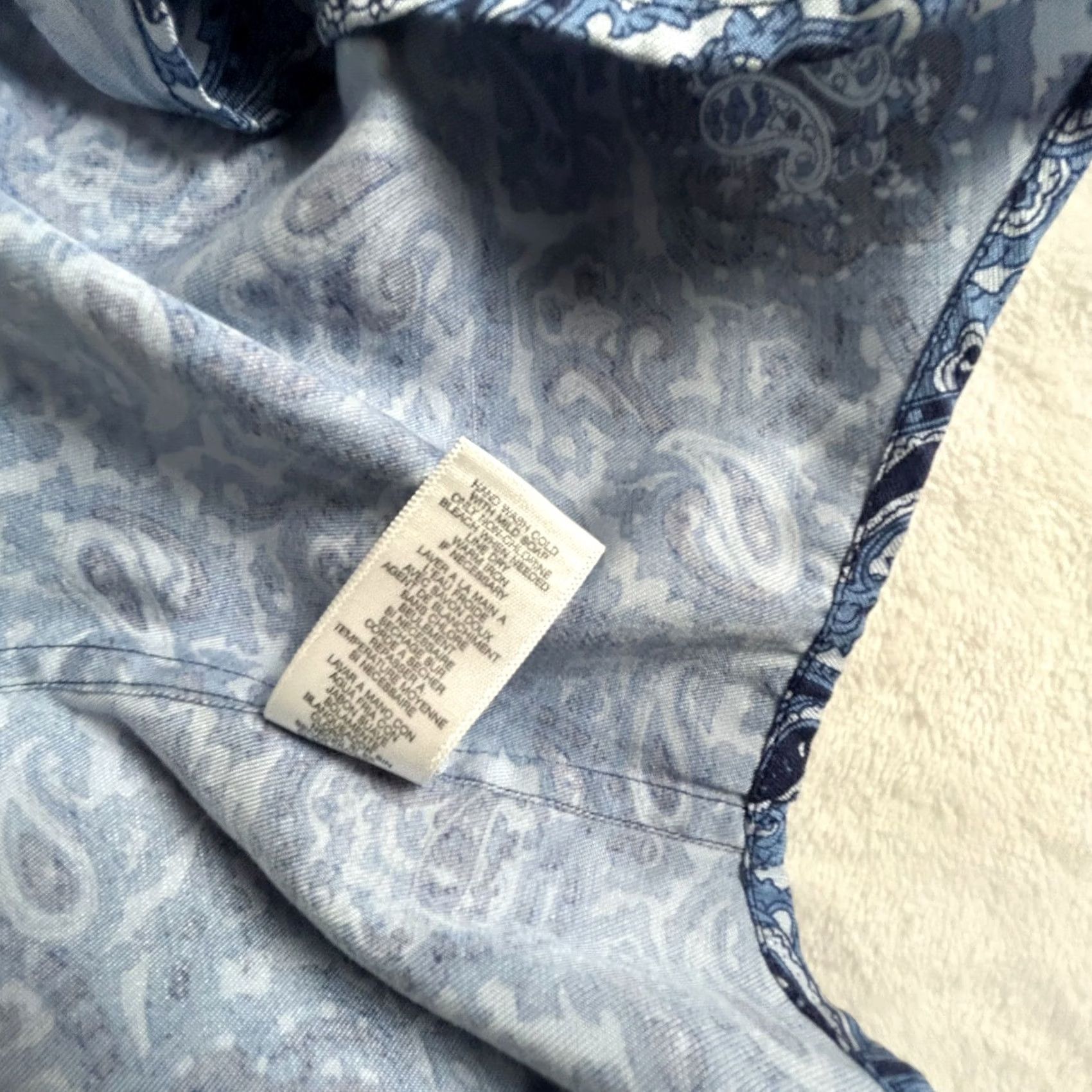 Michael Kors Michael Kors Button-Up Shirt Mens XL Long Sleeve Blue White Paisley Silk Cotton Button-Up Shirt XL Long Sleeve Mens Size US XL / EU 56 / 4 - 7 Thumbnail