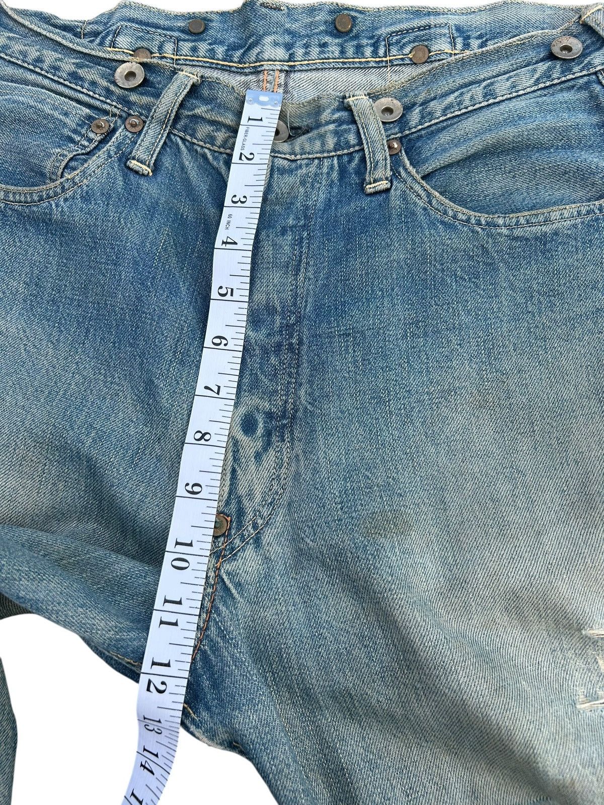 Kapital Thrashed Vintage JOE McCOY Selvedge Buckle Back Denim Jeans Size US 32 / EU 48 - 18 Thumbnail