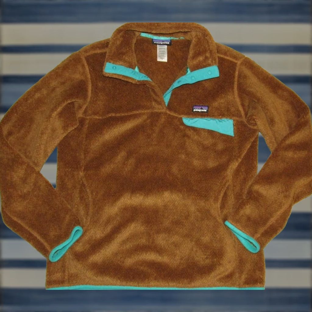Patagonia PATAGONIA Womens Fleece Jacket Retool Snap T Brown Blue Medium Size M / US 6-8 / IT 42-44 - 1 Thumbnail