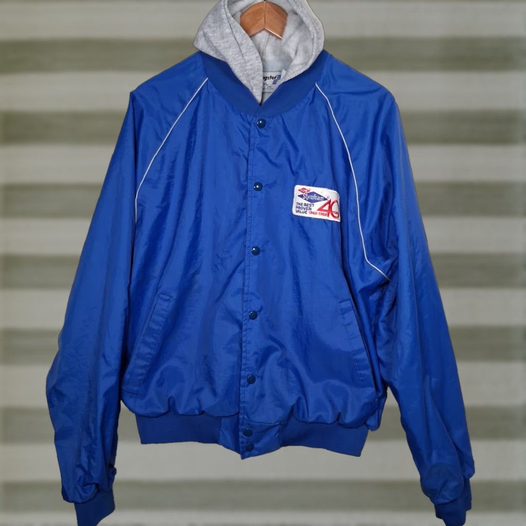 J Brand VINTAGE Swingster Jacket Bomber Jacket Workwear Blue XXL Men Nylon Softshell Solid Size US XXL / EU 58 / 5 - 1 Thumbnail