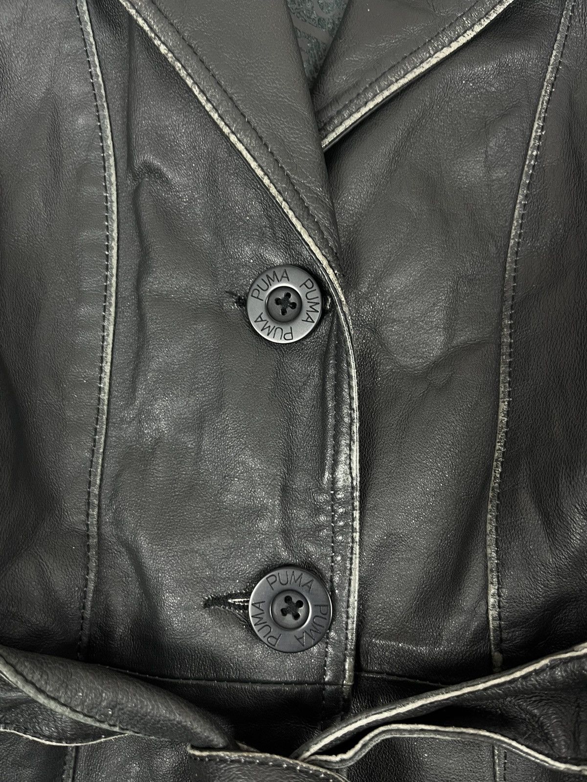 Puma Puma Vintage Rare Y2K Black Leather Jacket Size S / US 4 / IT 40 - 7 Thumbnail