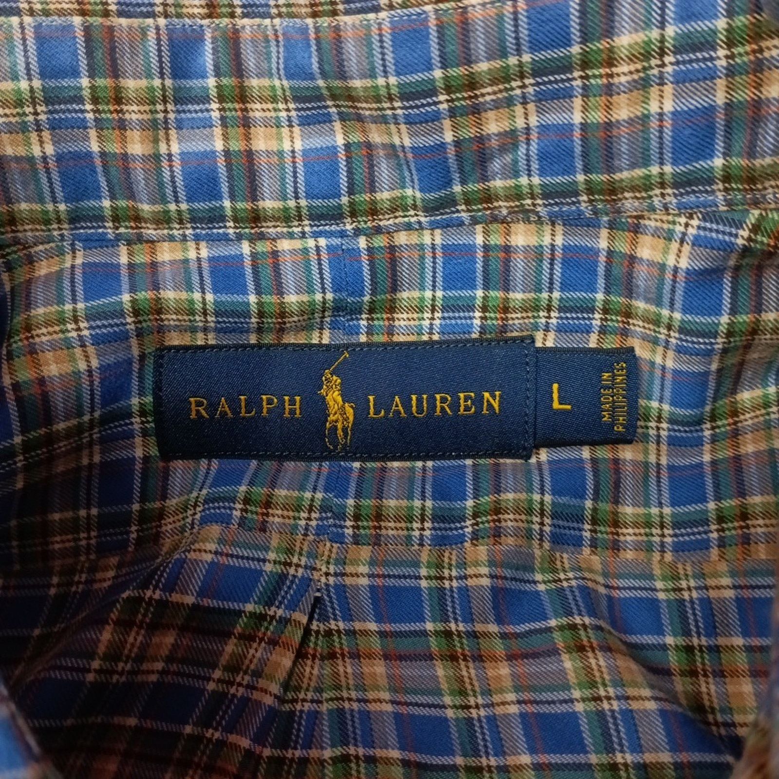 Ralph Lauren Ralph Lauren Button Down Shirt Men's L Large Blue Tan Plaid Size US L / EU 52-54 / 3 - 4 Thumbnail
