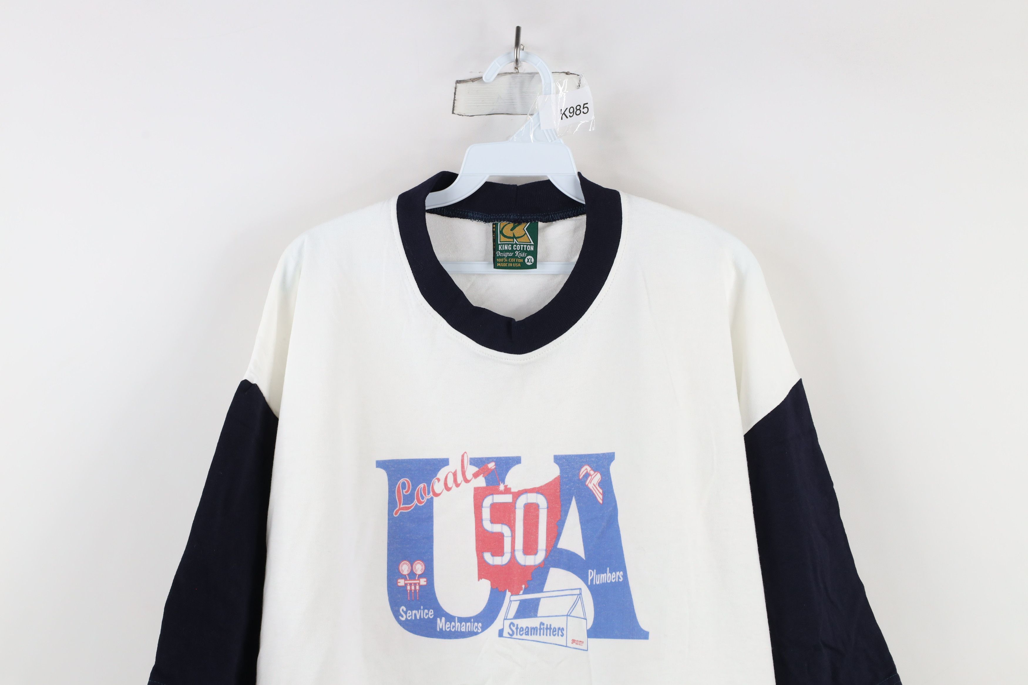 Vintage Vintage 90s Union Steamfitters Plumbers Union T-Shirt USA Size US XL / EU 56 / 4 - 2 Thumbnail