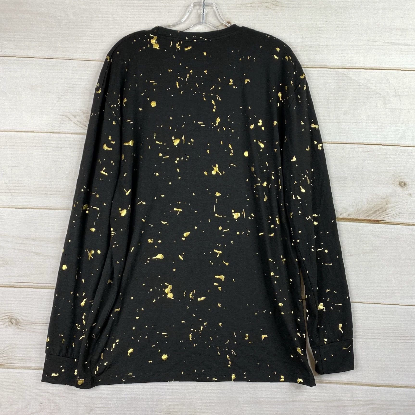 Praying BROOKLYN LAUNDRY Mens Shirt M Black Gold Praying Hands Pullover Long Sleeve Size US M / EU 48-50 / 2 - 7 Thumbnail