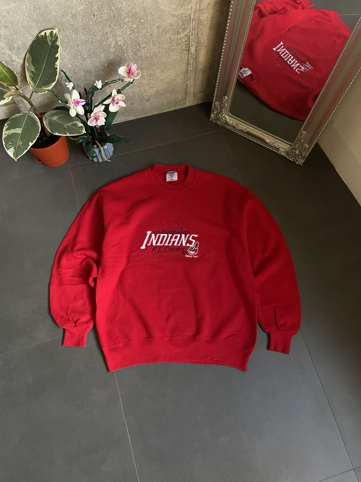 MLB Rare Vintage Cleveland Indians Champs 1997 Jerzees Y2k Swtsh Size US L / EU 52-54 / 3 - 1 Thumbnail