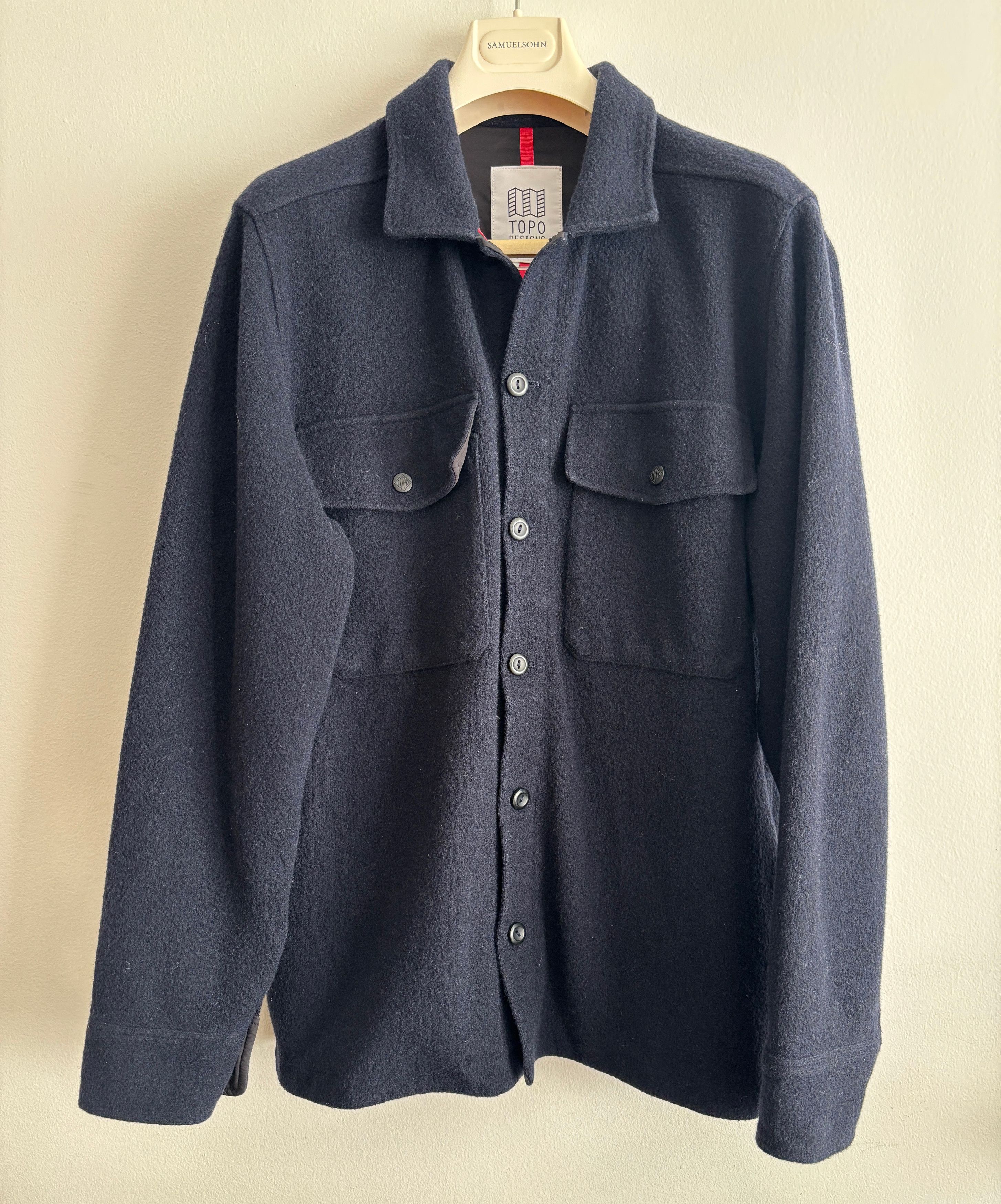 Topo Designs $170 Navy Blue Wool Shirt Jacket/ Shacket/ Overshirt - Large Size US L / EU 52-54 / 3 - 1 Thumbnail