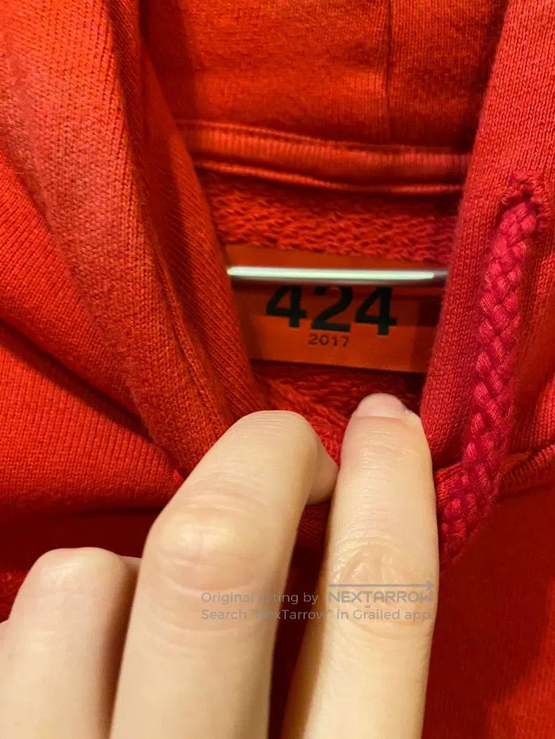 424 424 Logo Embroidered Red Hoodie Sweatshirt Size US M / EU 48-50 / 2 - 3 Thumbnail