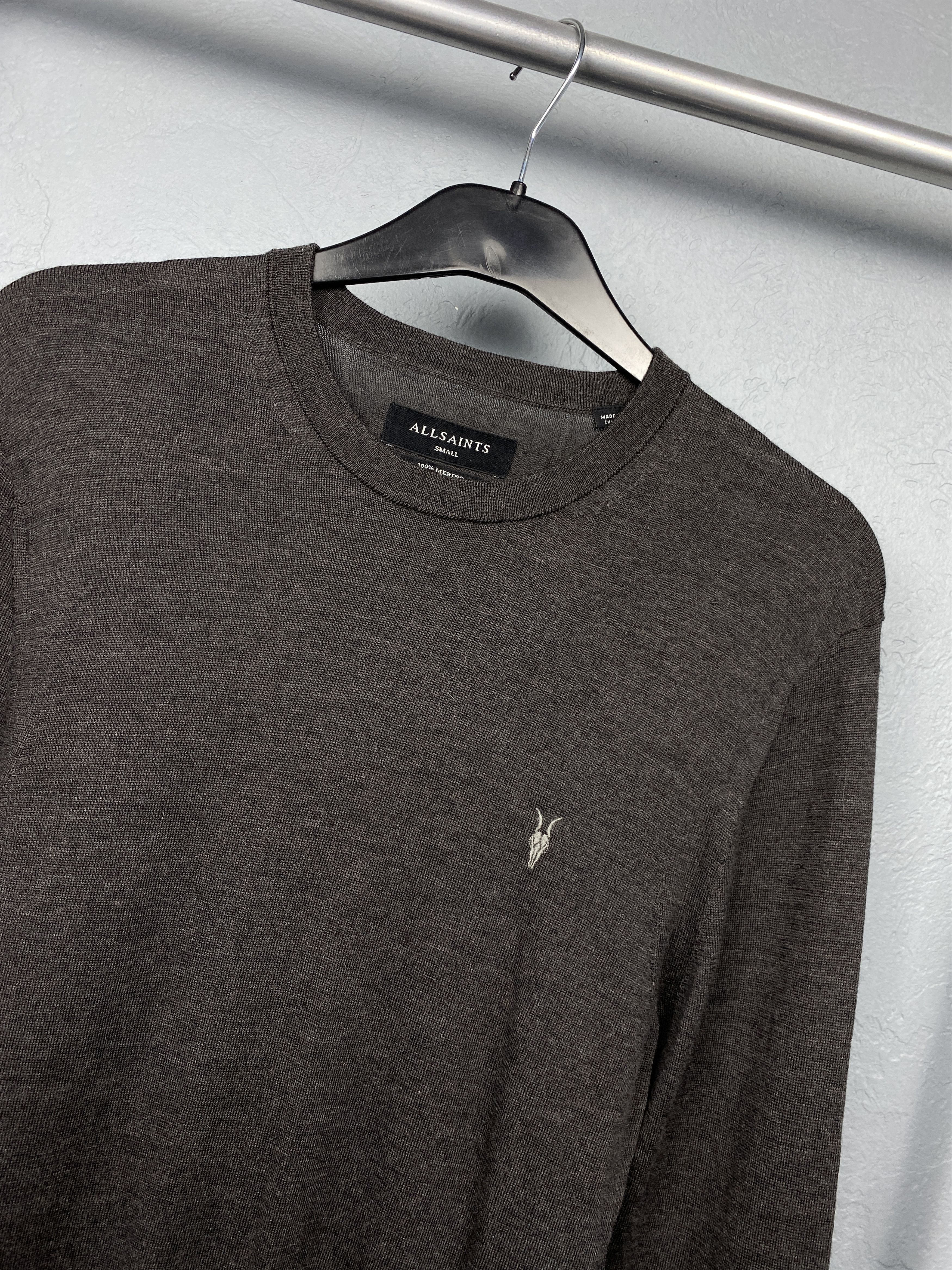 Allsaints × Vintage AllSaints Mens Mode Merino Crew Neck Wool Knit Sweater Size US S / EU 44-46 / 1 - 2 Thumbnail