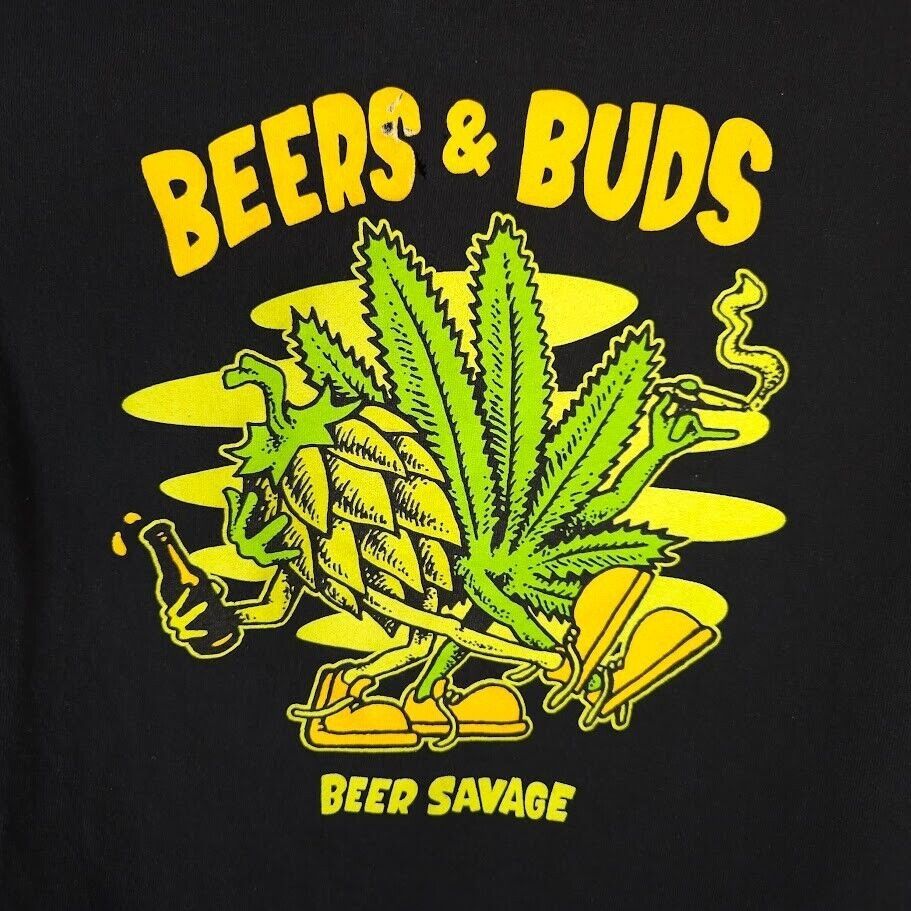 Other Beers & Buds T Shirt Mens Size Medium Black Cannabis Beer Size US M / EU 48-50 / 2 - 4 Thumbnail