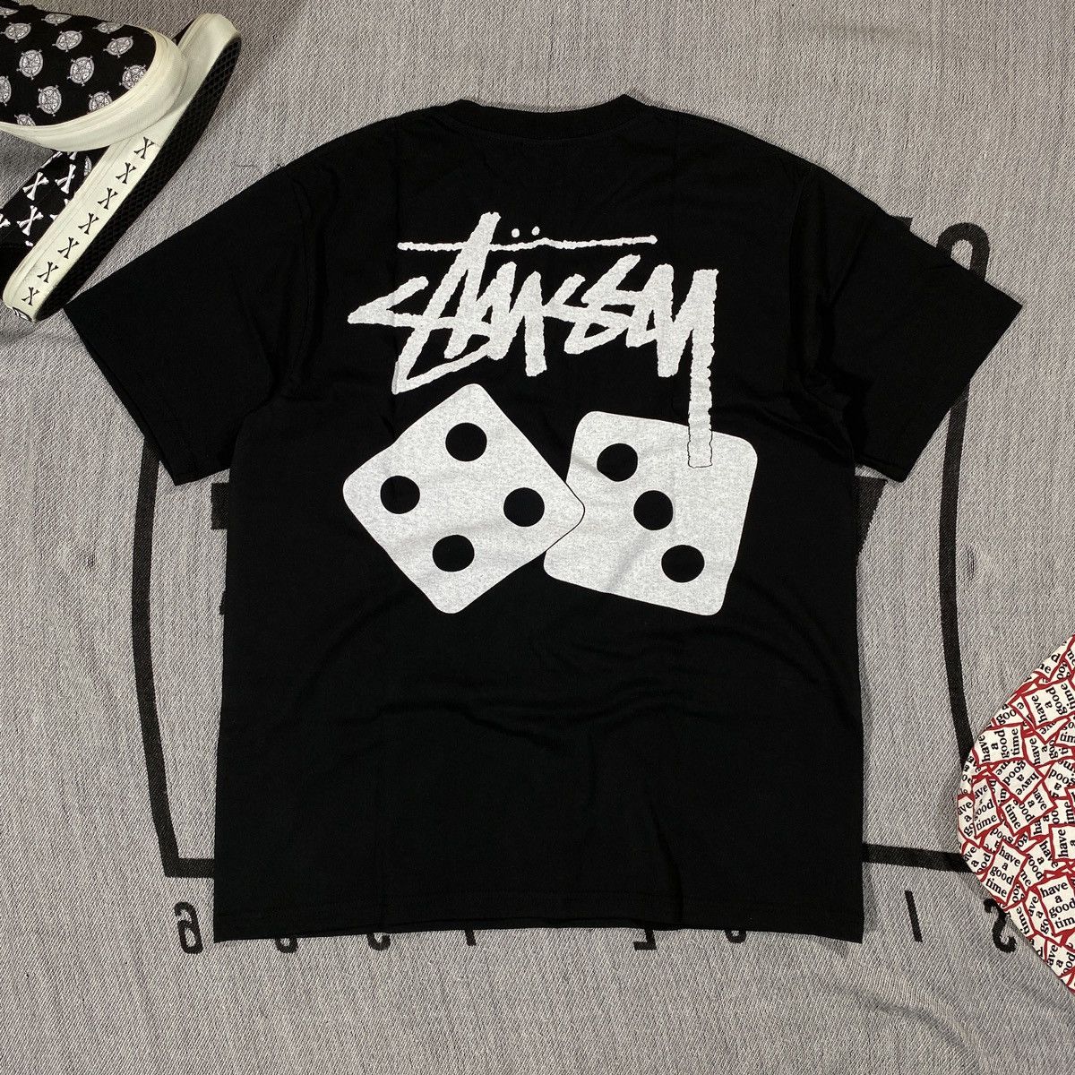 image of Hype x Stussy Dice Tee Xlarge Black, Men's