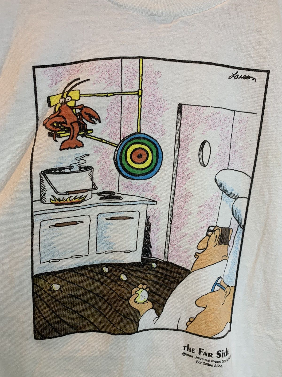 Vintage RARE Vintage 80’s Far Side Lobster Comic Single Stitch Shirt Size US L / EU 52-54 / 3 - 2 Thumbnail