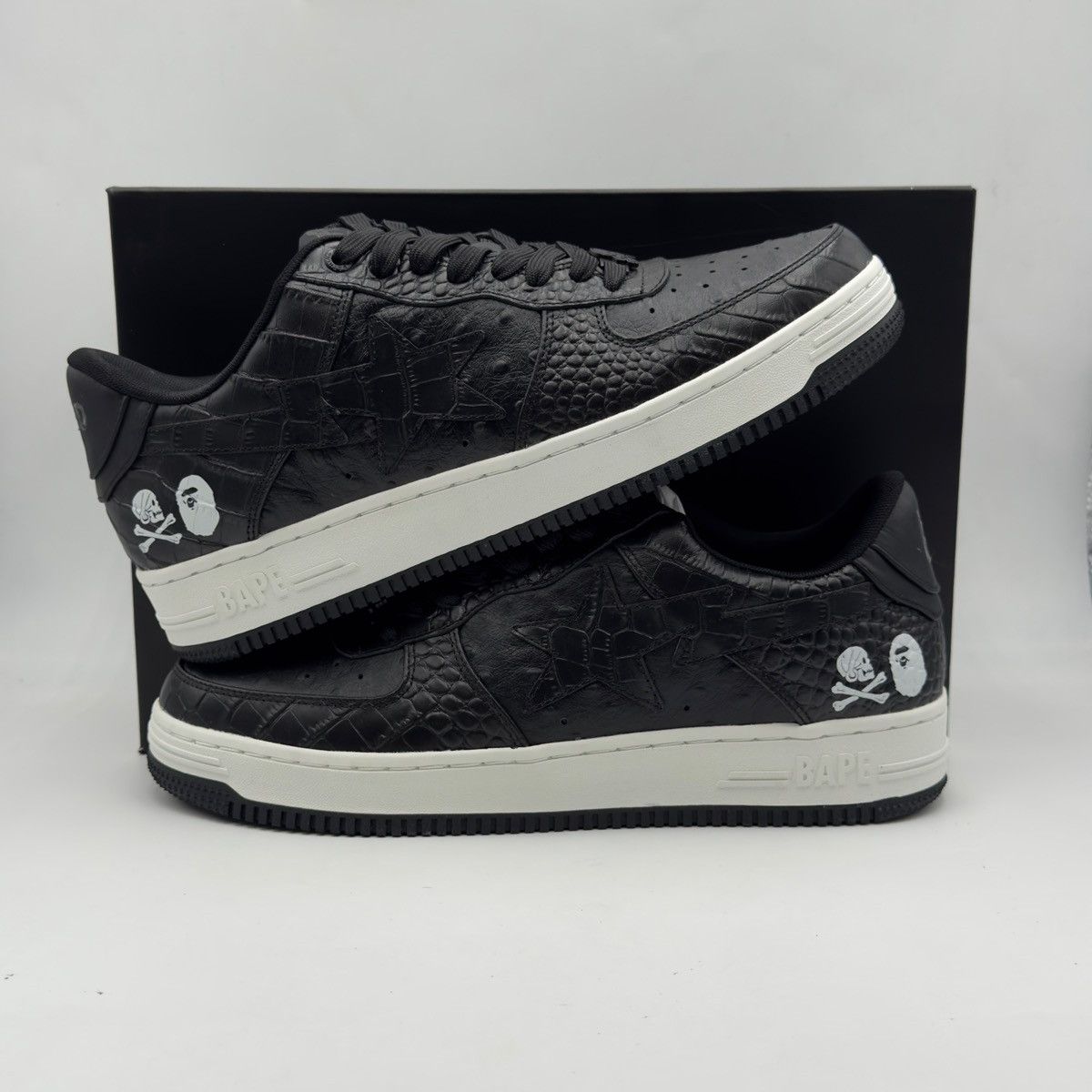 Bape A Bathing Ape Bapesta Neighborhood Black 2023 Size US 12 / EU 45 - 2 Thumbnail