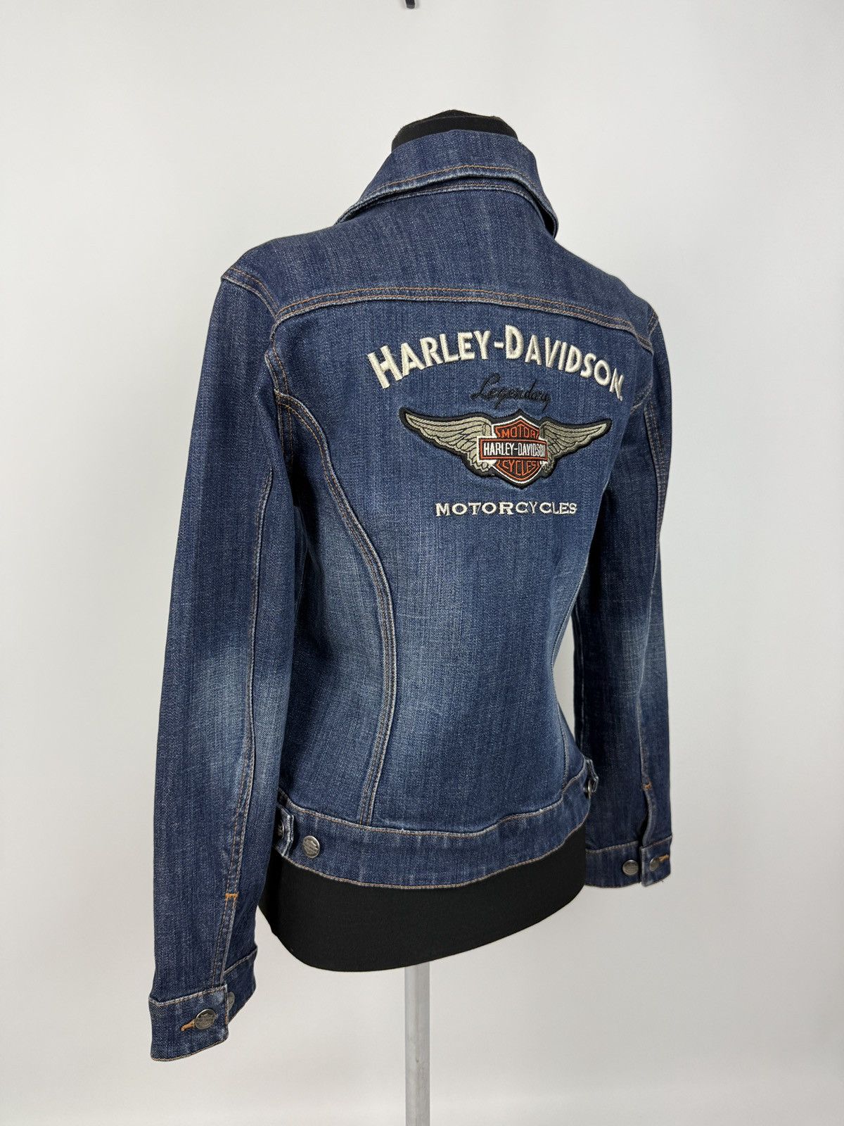 Harley Davidson Y2K Harley Davidson Logo Embroidery Denim Jacket Size M / US 6-8 / IT 42-44 - 2 Thumbnail