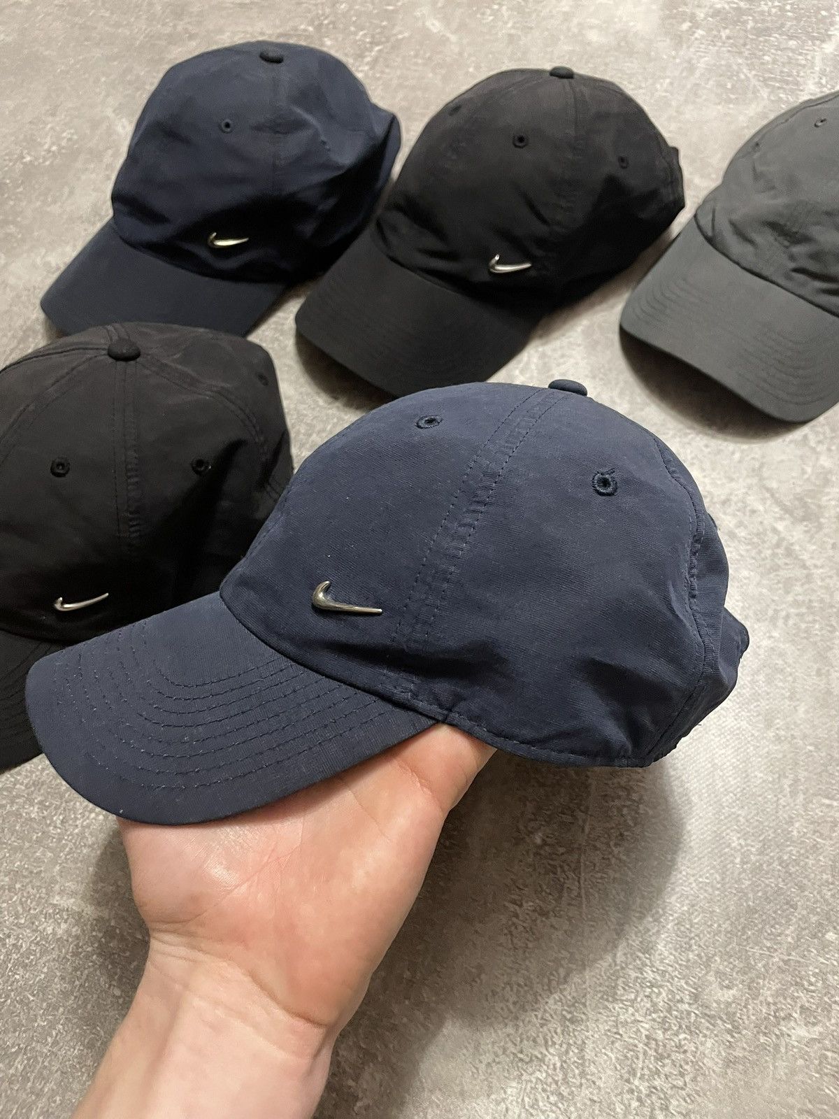 Nike × Vintage x6 Nike Metallic Swoosh Logo Cap Y2K Size ONE SIZE - 11 Thumbnail