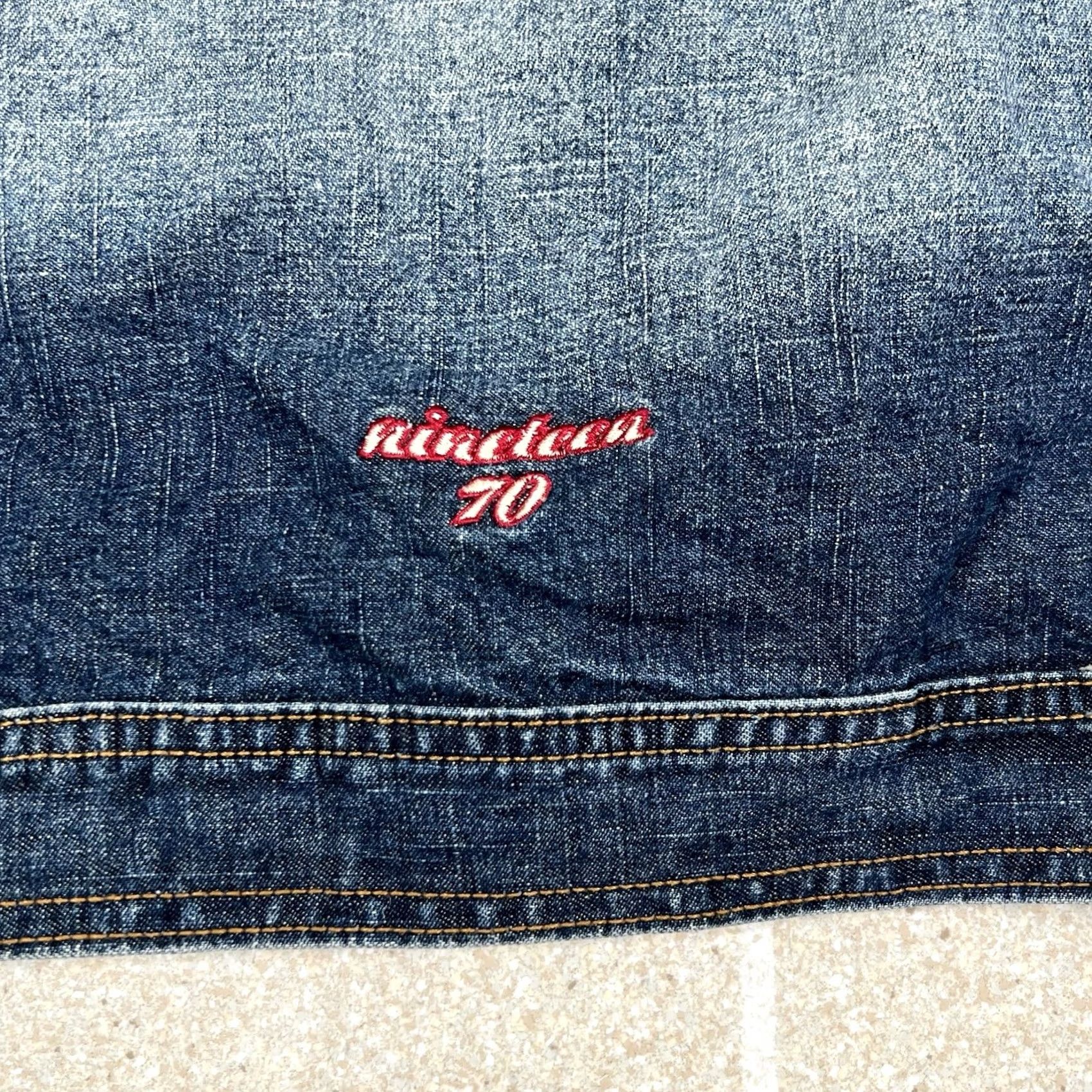Express VINTAGE Brooklyn Express Denim Jacket Chore Barn Style Jean Jacket Size S Mens Blue 22in Pit 25in Length Story: Y2K Vintage Size US 29 - 6 Thumbnail