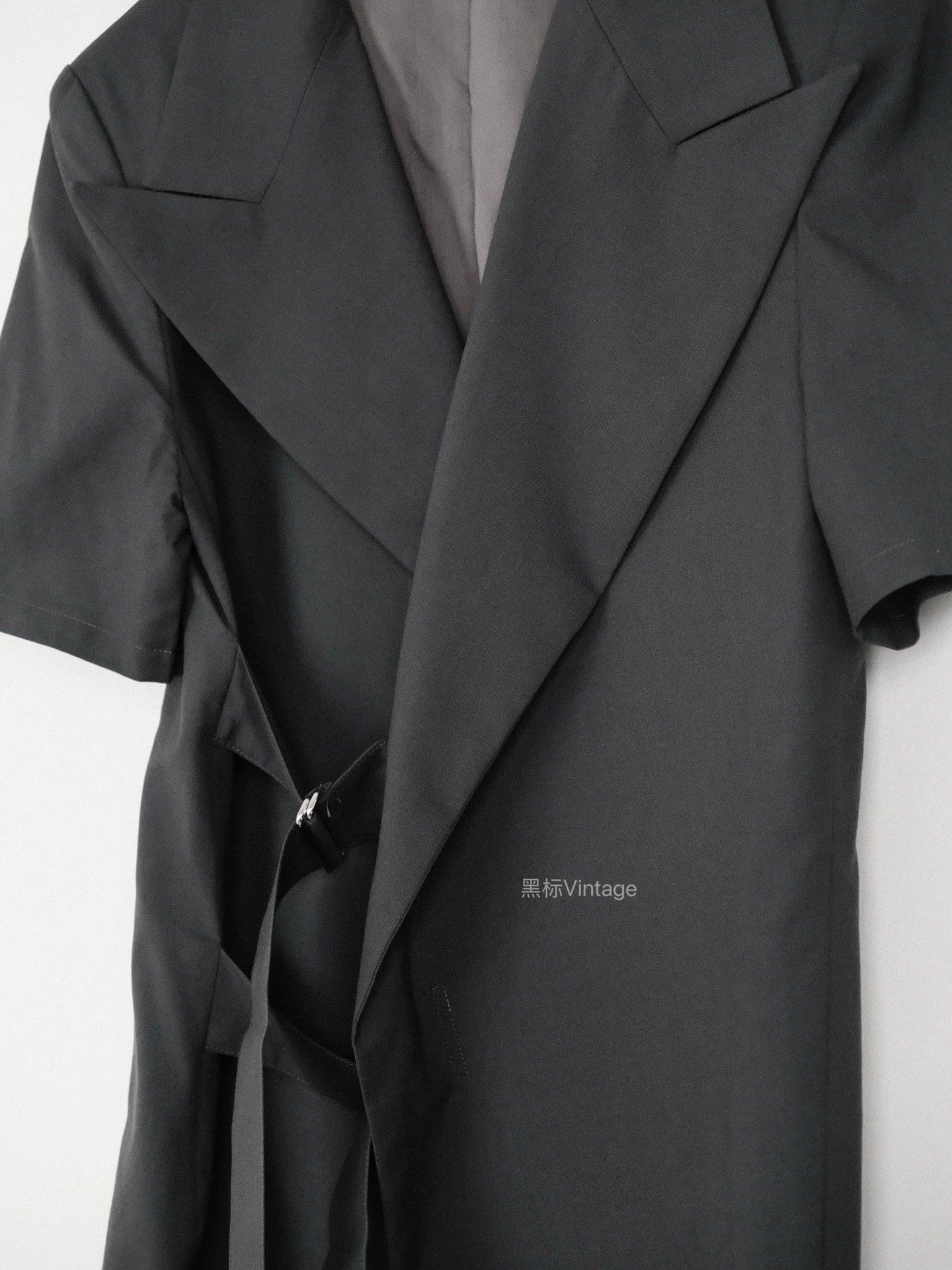 Yohji Yamamoto Yohji Yamamoto 09aw Double-Tie Blazer Women’s Charcoal Size S / US 4 / IT 40 - 4 Thumbnail