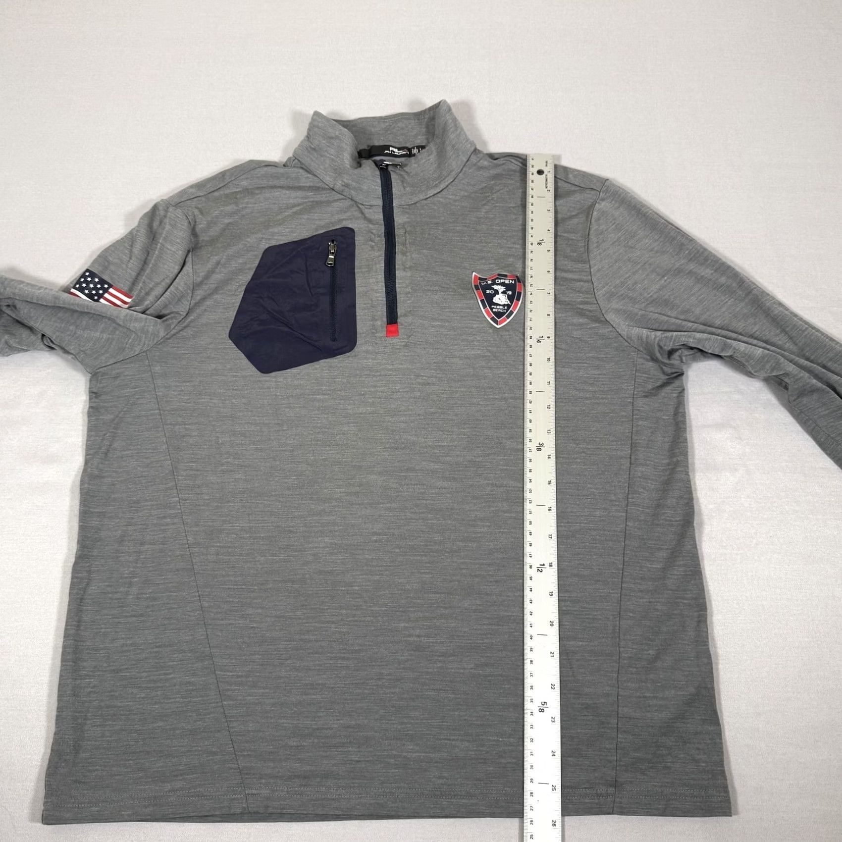 RLX Ralph Lauren RLX Ralph Lauren Shirt Men Large Gray Merino Wool Blend US Open Pebble Beach 1/4 Golf Jacket Size US L / EU 52-54 / 3 - 7 Thumbnail