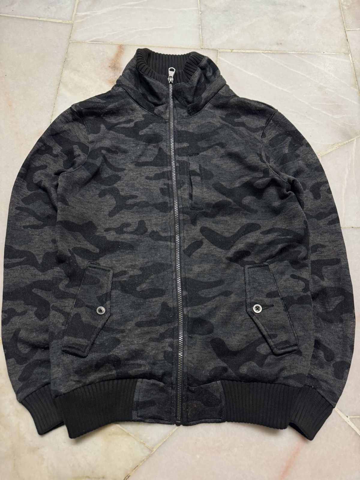 In The Attic INTHEATTIC HOMME SWEATER BONO STYLE CAMOUFLAGE ZIPPER Size US S / EU 44-46 / 1 - 6 Thumbnail