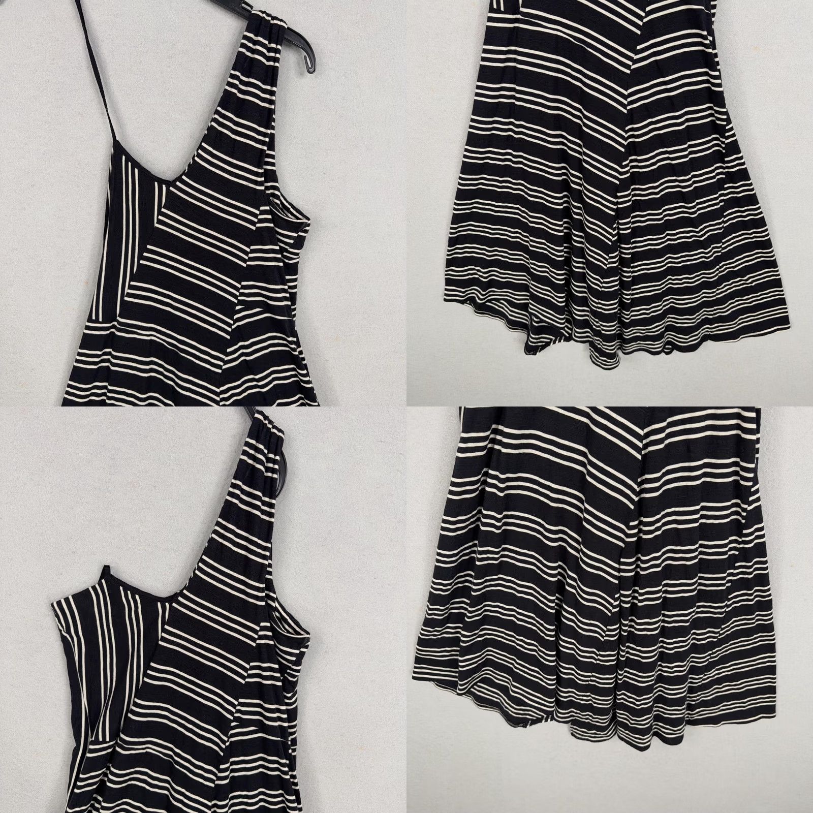 Vintage Maeve Dress Womens Small Black White Stripe One Shoulder A Line Sleeveless Jersey Knit Casual Party/Cocktail Size S / US 4 / IT 40 - 8 Thumbnail