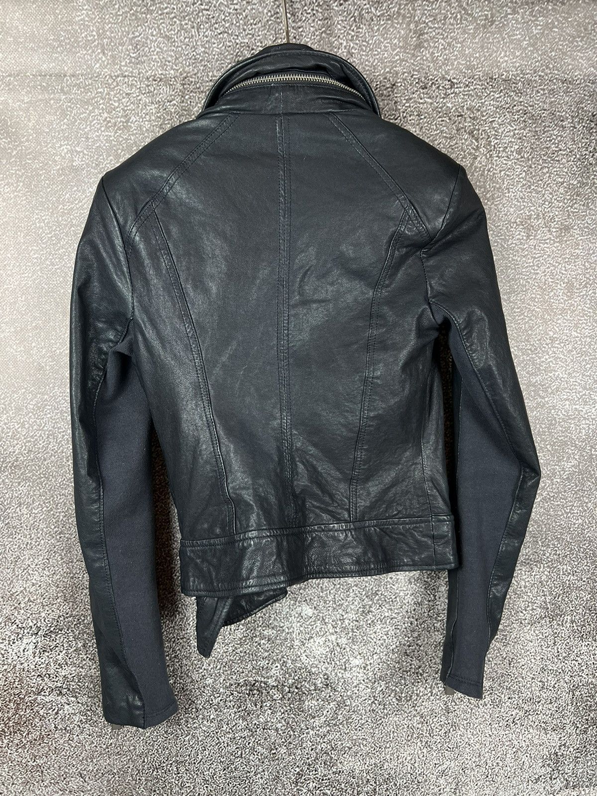 Bcbgmaxazria × If Six Was Nine × Japanese Brand RO Leather biker Asymetric Jacket bcbg zip vintage Size S / US 4 / IT 40 - 7 Thumbnail