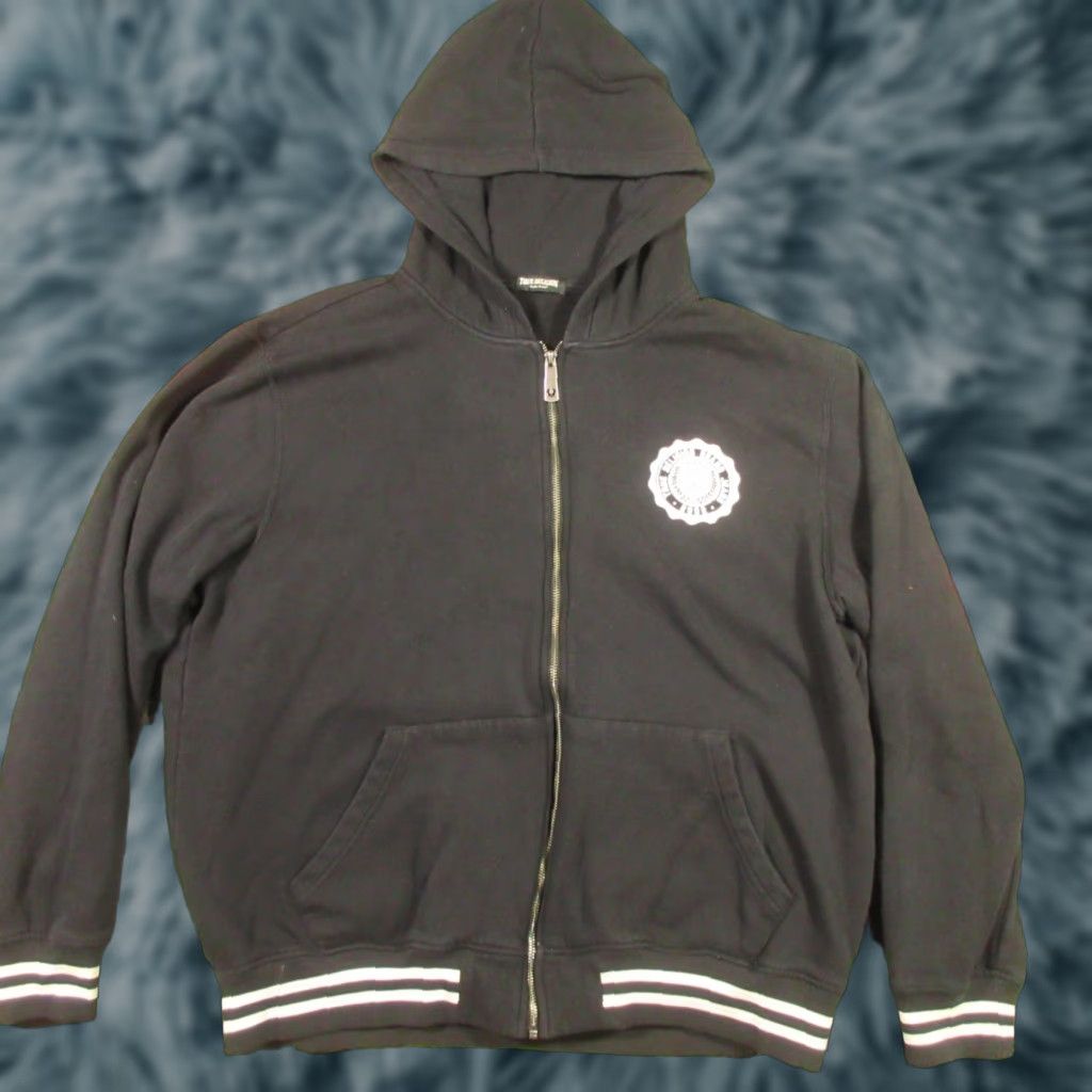 True Religion True Religion Full Zip Hoodie Sweater Mens XL Black Big Buddha Logo Graphic Print Size US XL / EU 56 / 4 - 1 Thumbnail