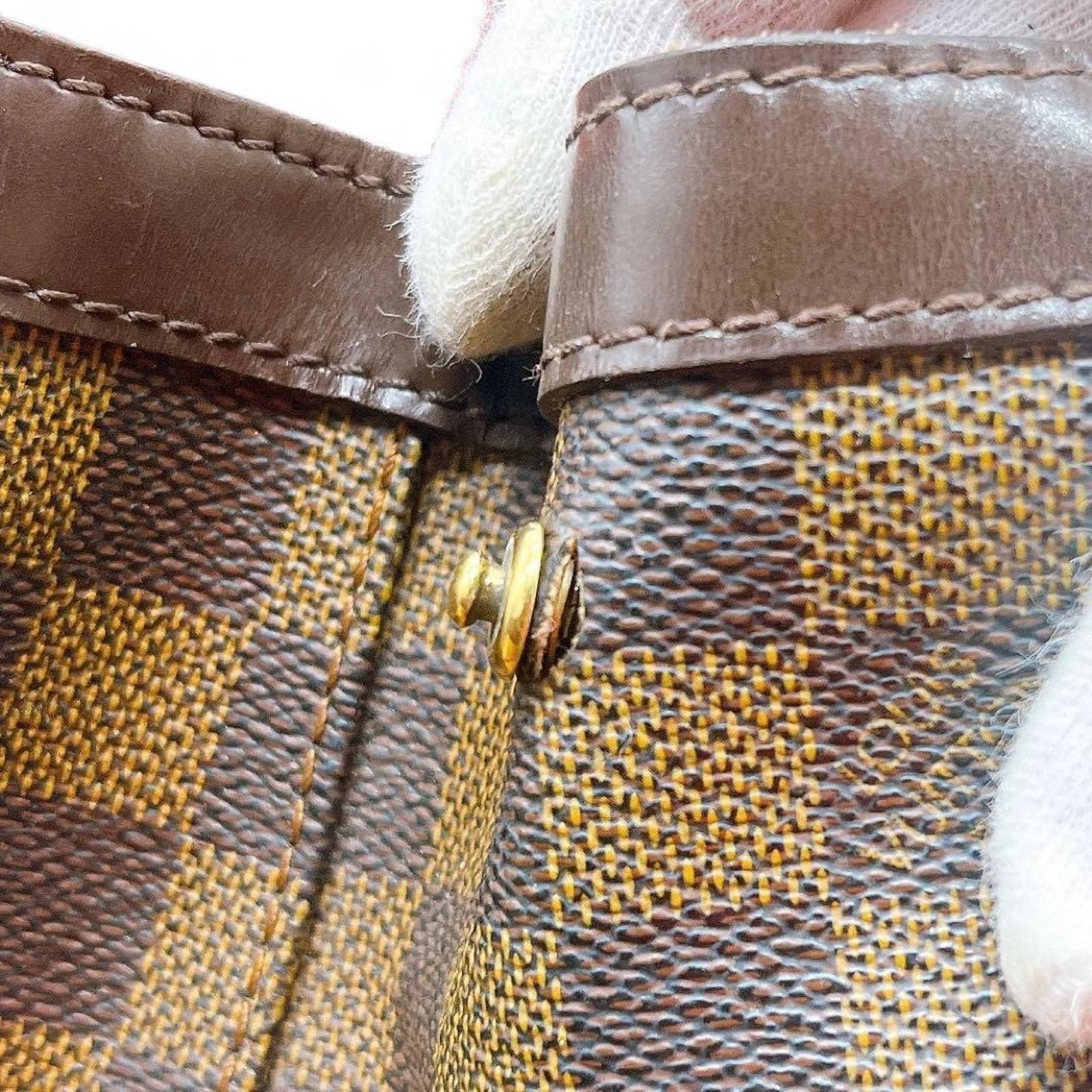Louis Vuitton Louis Vuitton - Damier Ebene Canvas Handbag Leather Size ONE SIZE - 9 Thumbnail