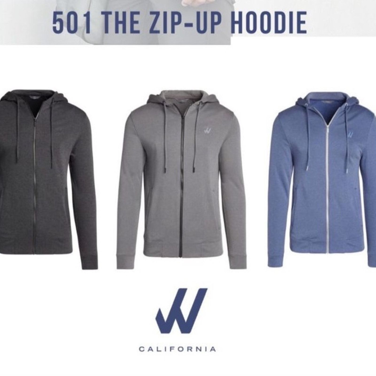 Willy Chavarria WILLY California 501 Mendocino Blue Zip Front Hoodie S EUC Size US S / EU 44-46 / 1 - 16 Thumbnail