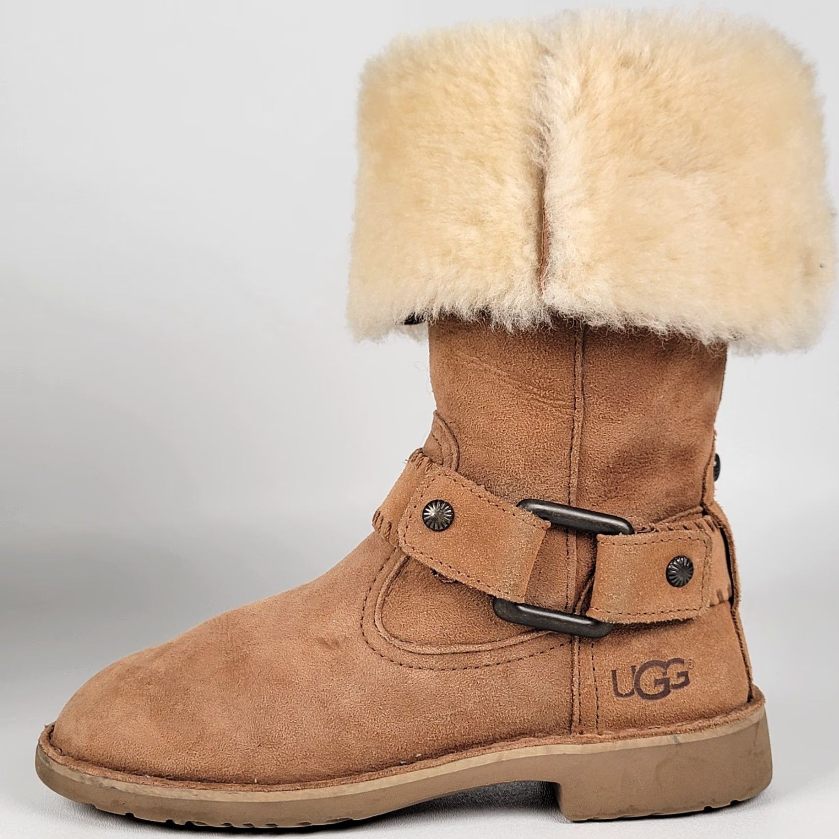 Ugg UGG Boots Women 5 US 36 EU Chestnut Brown Slip-On Lined Sheepskin Suede Flat Fall Winter Spring Womens Size US 6 / IT 36 - 6 Thumbnail