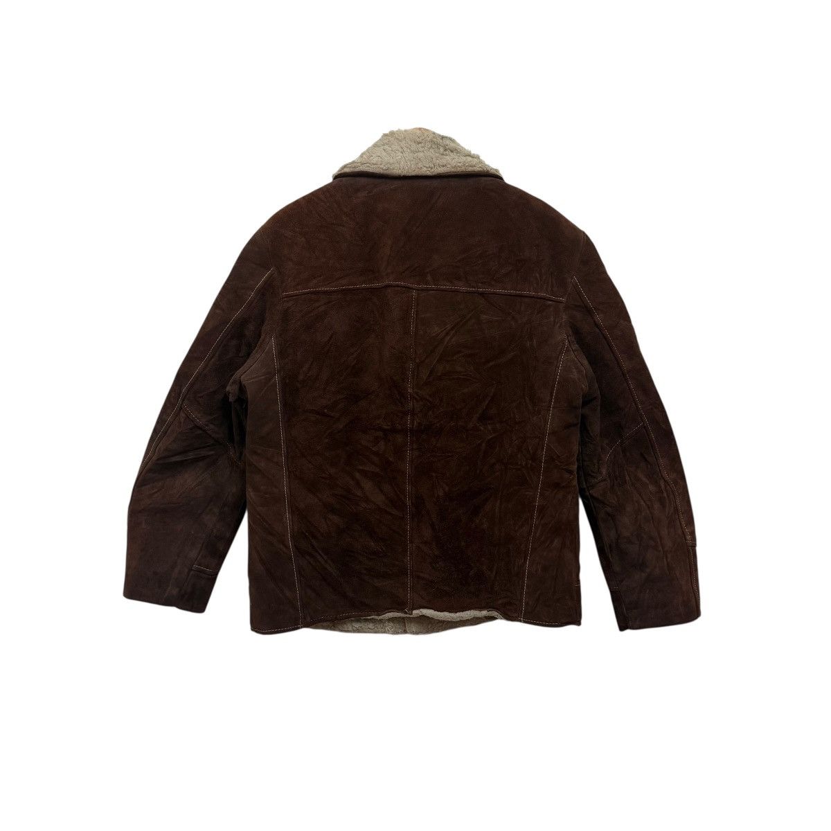 Towncraft Vintage 70s Jc Penny Suede Leather Jacket Sherpa Lining Size US L / EU 52-54 / 3 - 3 Thumbnail