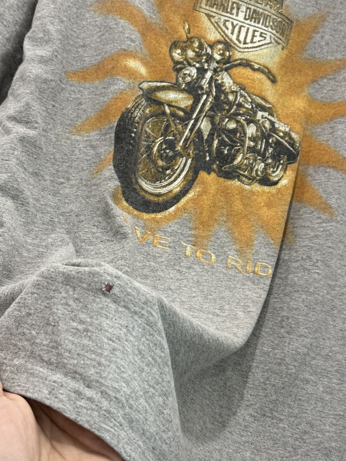 Harley Davidson Vintage Y2K Harley Davidson Live To Ride Motorcycle Graphic Size US L / EU 52-54 / 3 - 3 Thumbnail