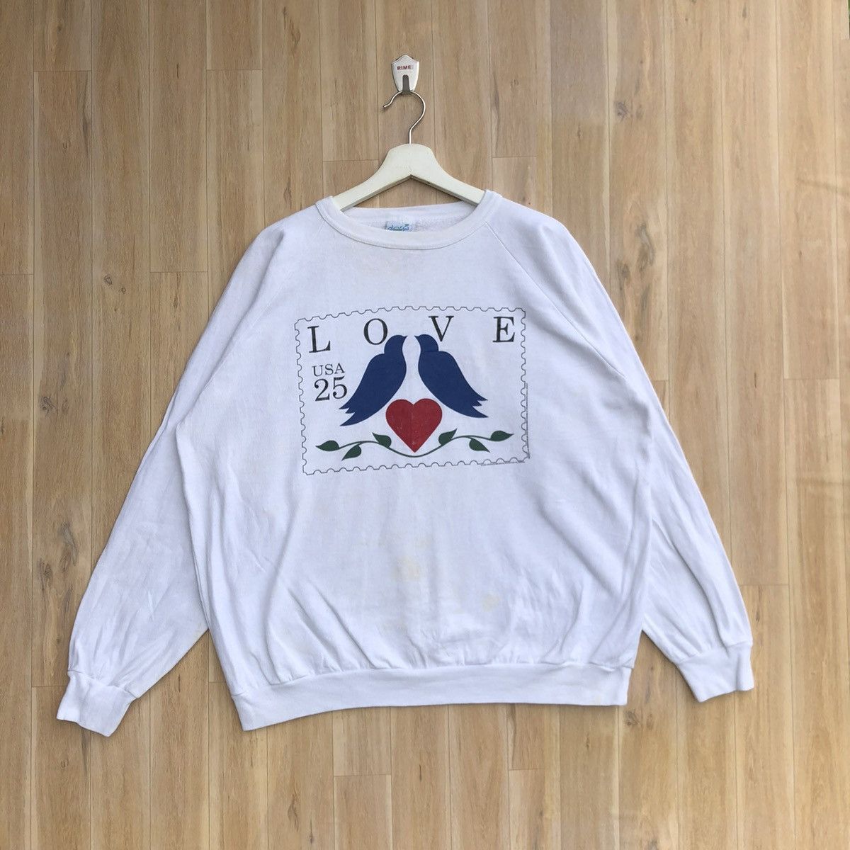 Vintage Vintage Love USA Postage Stamps Pullover Sweatshirt Size US XL / EU 56 / 4 - 1 Thumbnail