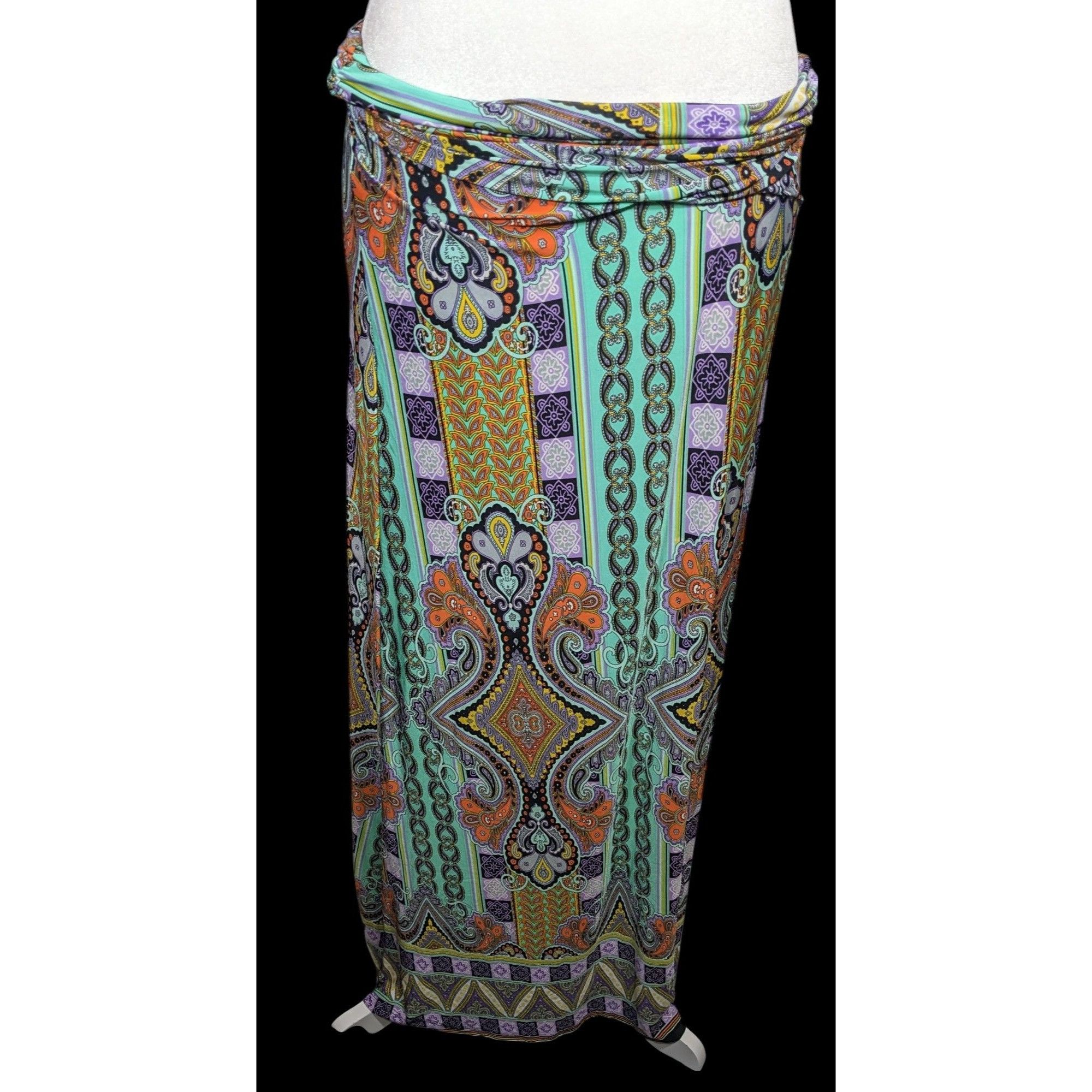 Other Gibiu Rainbow Bohemian Paisley Maxi Skirt Size 30" / US 8 / IT 44 - 1 Thumbnail
