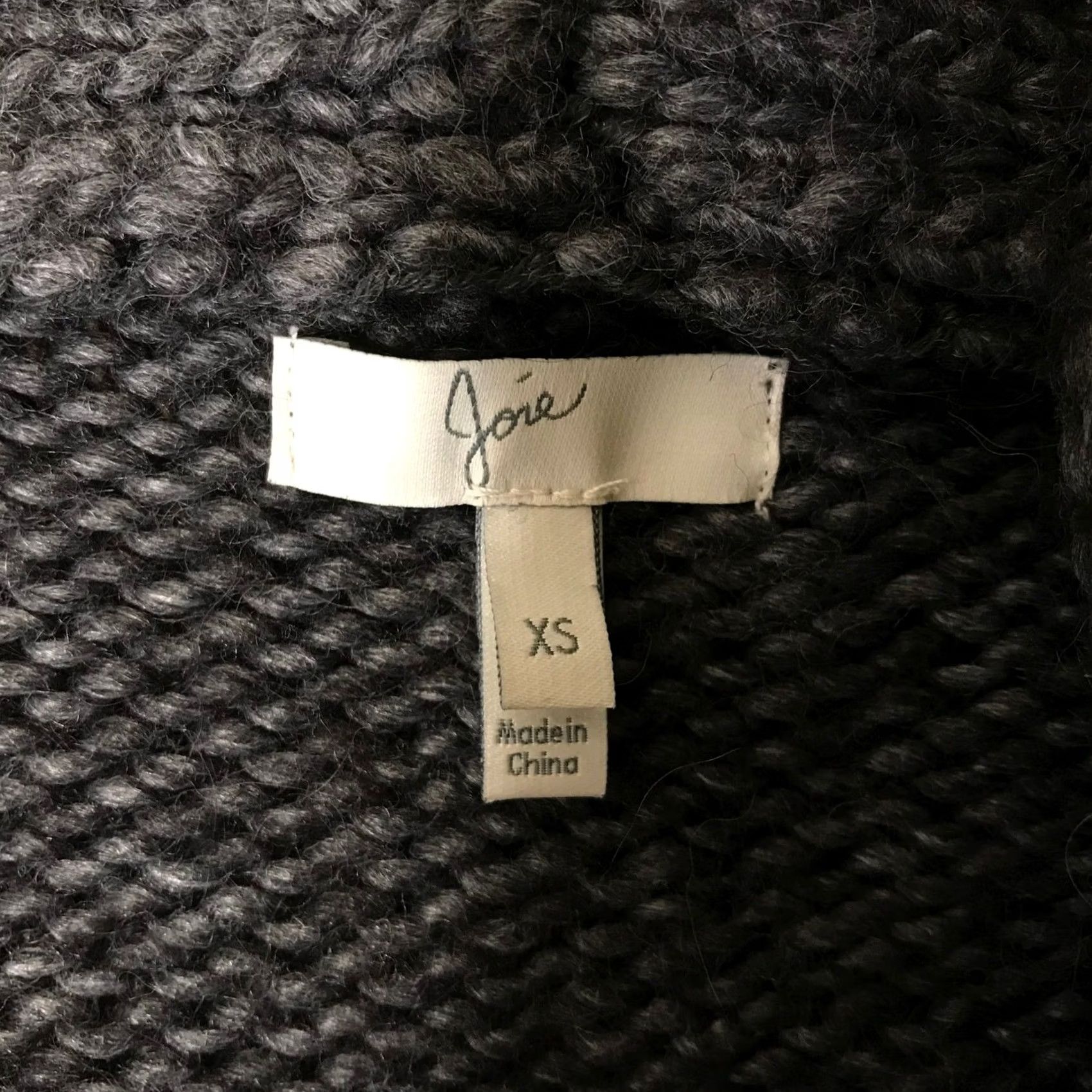 Joie Joie Knit Cardigan Sweater XS Charcoal Gray Shawl Collar Alpaca Blend Size XS / US 0-2 / IT 36-38 - 7 Thumbnail