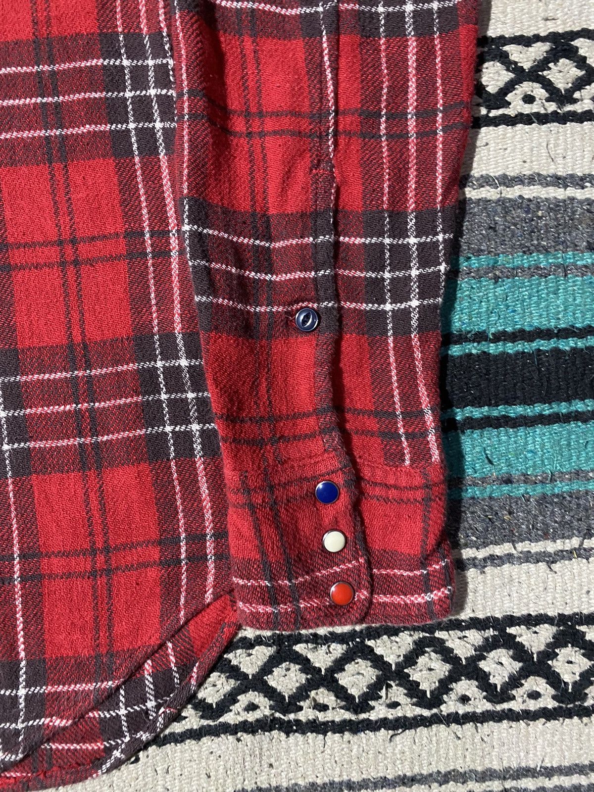 45rpm 45rpm 🇯🇵 Turquoise Snap Button Flannel Cotton Shirt Size US L / EU 52-54 / 3 - 7 Thumbnail