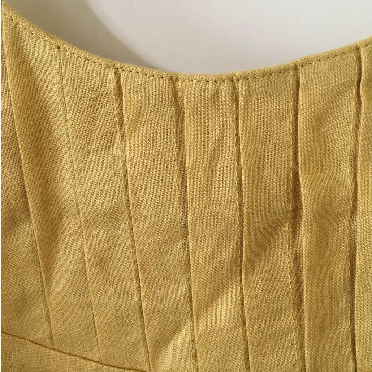 Other NWT Reset by Jane Large Corn Silk Yellow 100 Flax Mini Dress Size L / US 10 / IT 46 - 2 Thumbnail