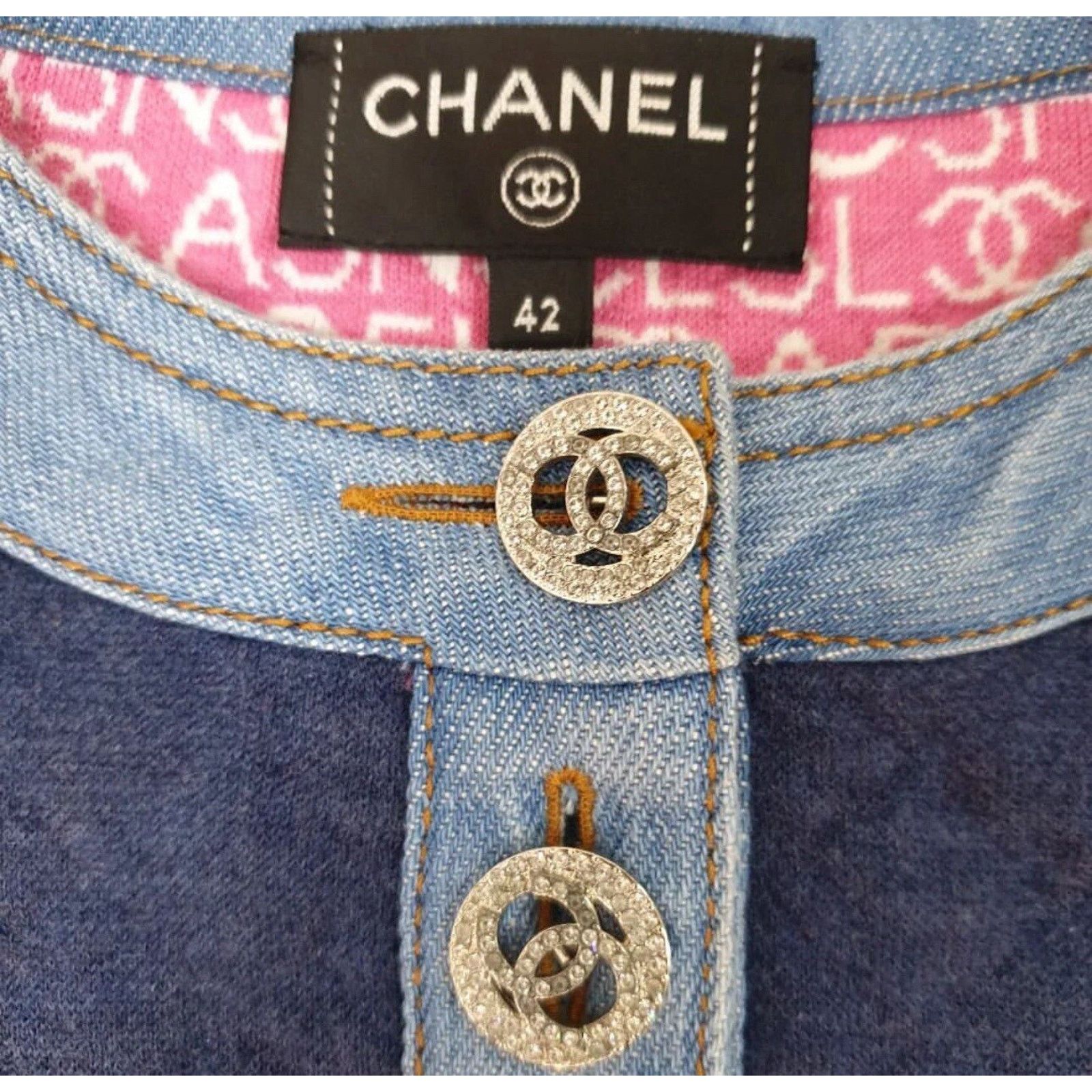 Chanel Chanel Short Sleeve Mini Denim Quilting 2020 Cotton Sz.42 Size M / US 6-8 / IT 42-44 - 6 Thumbnail