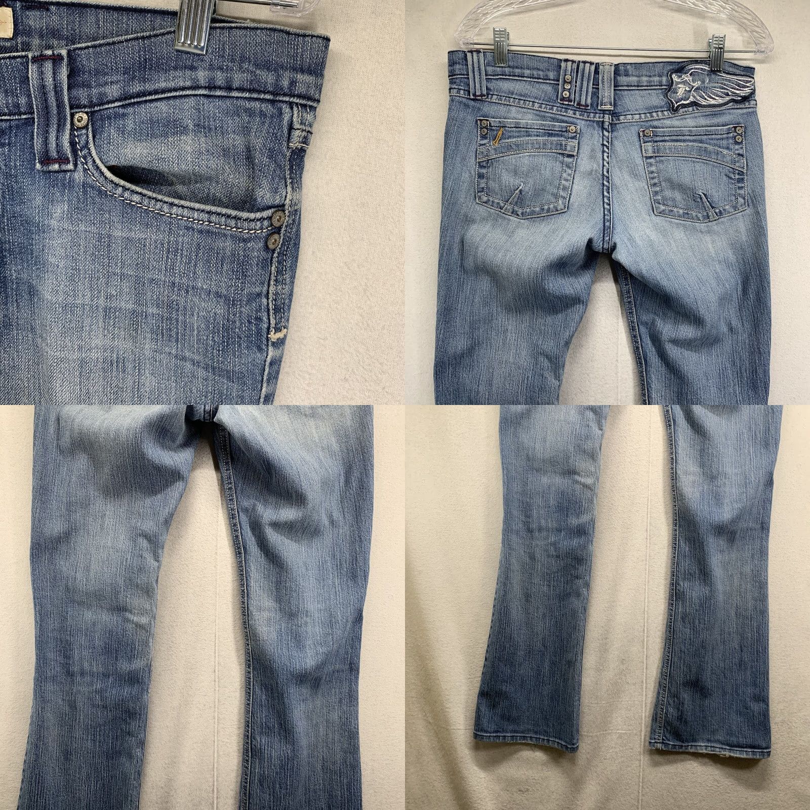 Vintage Vintage Flying Monkey Women's Flared Blue Jeans Size 9 Denim 98% Cotton 2% Spandex All-Season Size 30" / US 8 / IT 44 - 8 Thumbnail