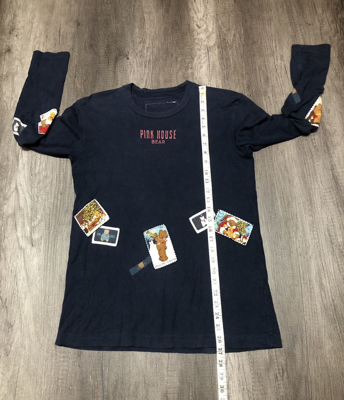 Designer × Japanese Brand × Pink House VINTAGE PINK HOUSE PATCHED DESIGN LONG SLEEVE TEE SHIRT Size US S / EU 44-46 / 1 - 19 Thumbnail