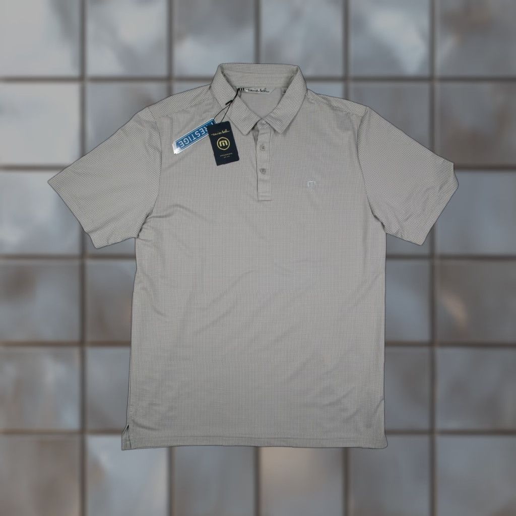 TravisMathew TravisMathew Polo Shirt Mens L Gray Gingham Zim 1ML003 Stretch Golf Short Sleeve Polo Shirt Mens Large Gray Size US L / EU 52-54 / 3 - 1 Thumbnail