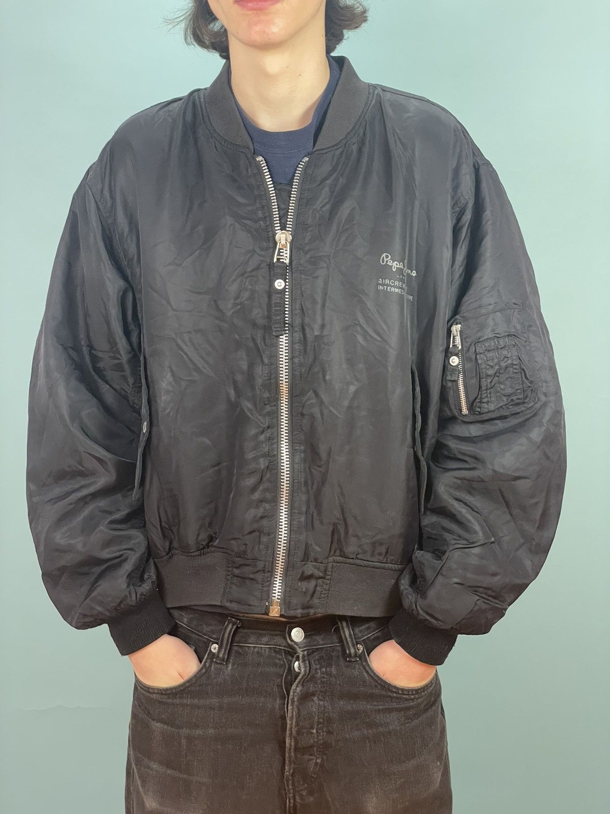 Vintage Flight jacket Vintage militairy Bomber Jacket Alpha Size US L / EU 52-54 / 3 - 10 Thumbnail