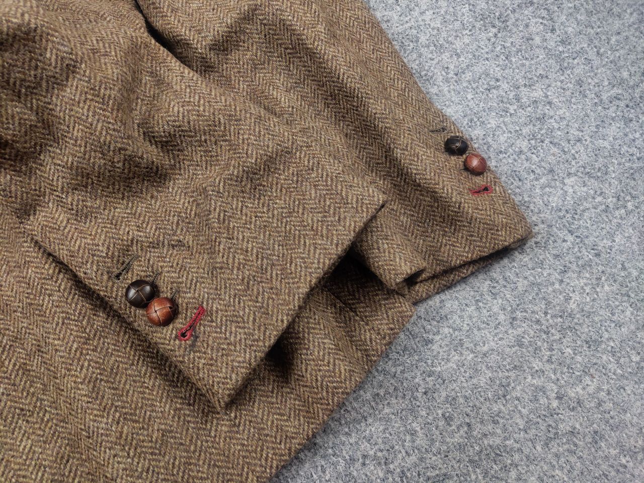 Harris Tweed Holland Esquire Herringbone Tweed Two Button Blazer Jacket Size US L / EU 52-54 / 3 - 8 Thumbnail
