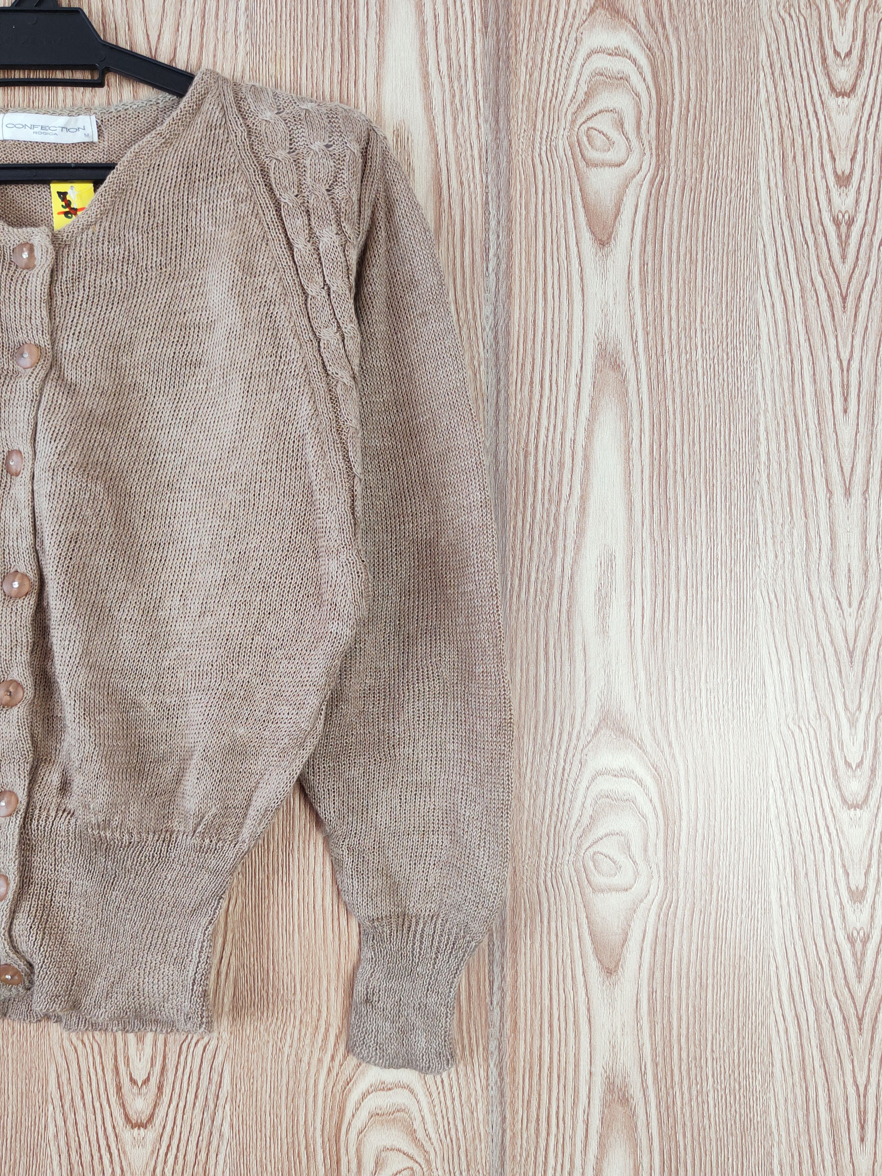 Homespun Knitwear Confection Rogica Brown Knitwear Crop Top Cardigan #W822 Size M / US 6-8 / IT 42-44 - 5 Thumbnail