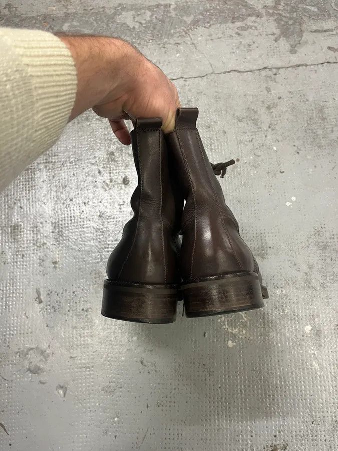 Dolce & Gabbana 2000s Dolce & Gabbana Brown Leather Combat Boots Size US 7.5 / EU 40-41 - 6 Thumbnail