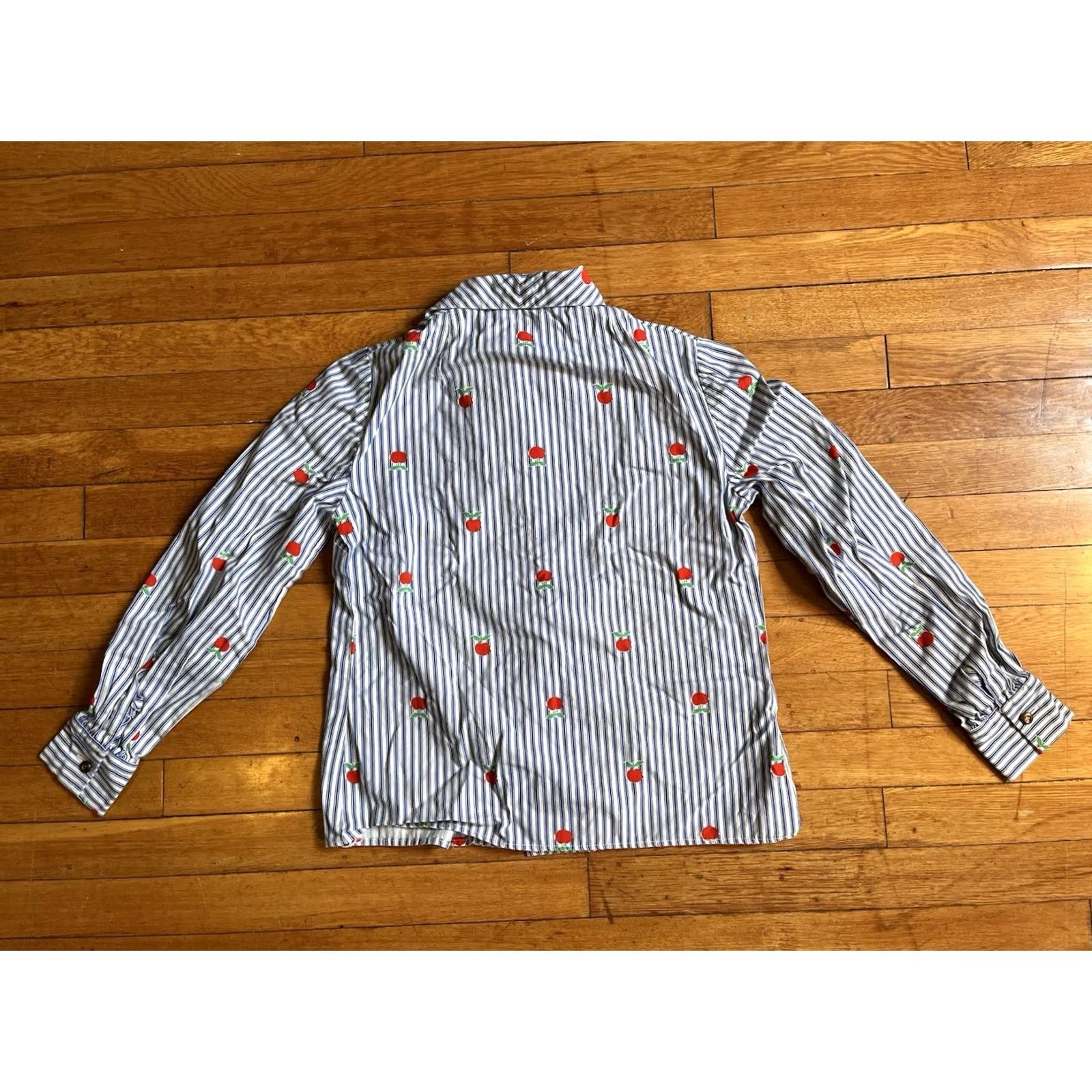 Apple VINTAGE Jamison Boutique Apple Co-Ord Set 2 Piece Shirt Skirt Pinstripe Blue Shirt Skirt Women’s Medium Miscellaneous Size M / US 6-8 / IT 42-44 - 5 Thumbnail