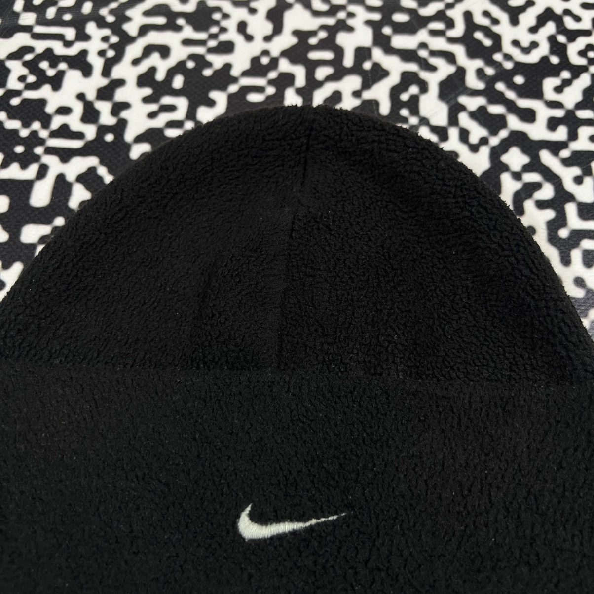 Nike Vintage 90s Nike Swoosh Logo Fleece Winter Hat Retro Style Size ONE SIZE - 5 Thumbnail